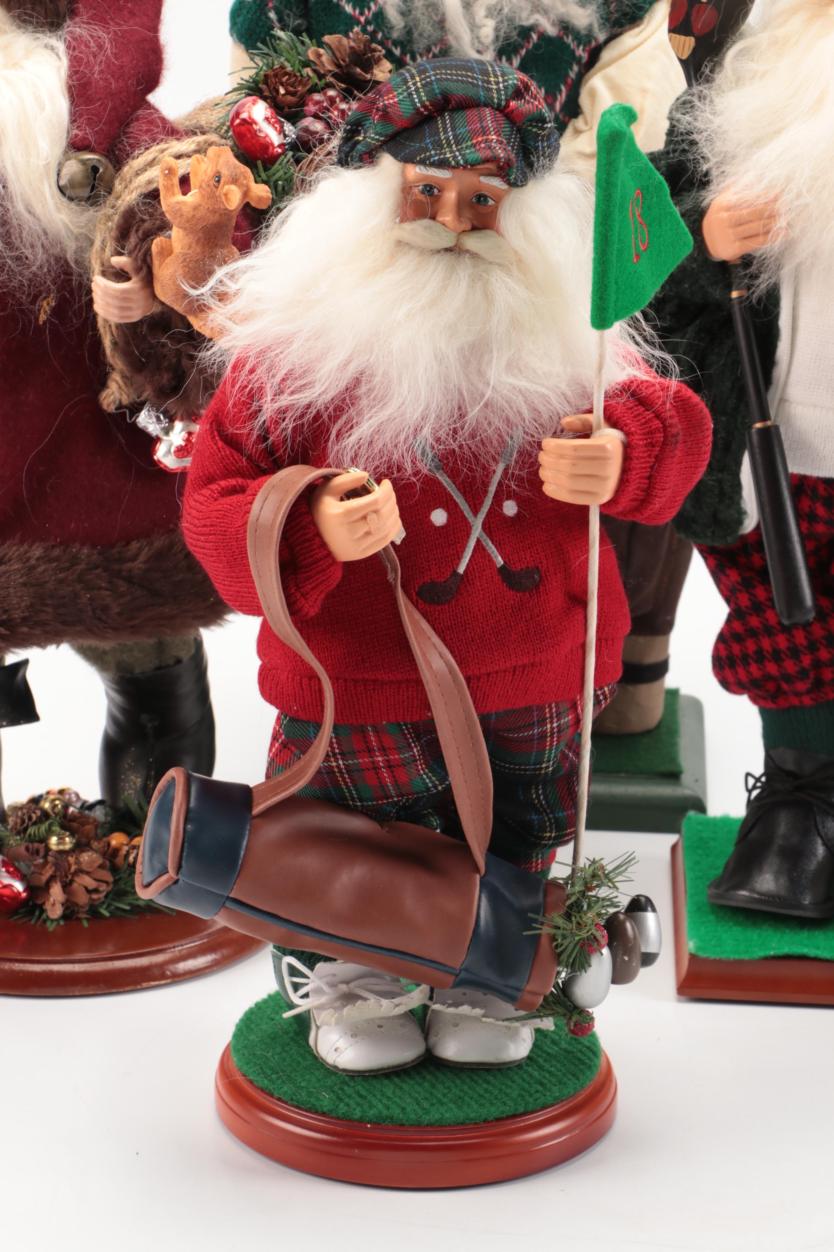 Golfing with Other Santa Claus Figurines
