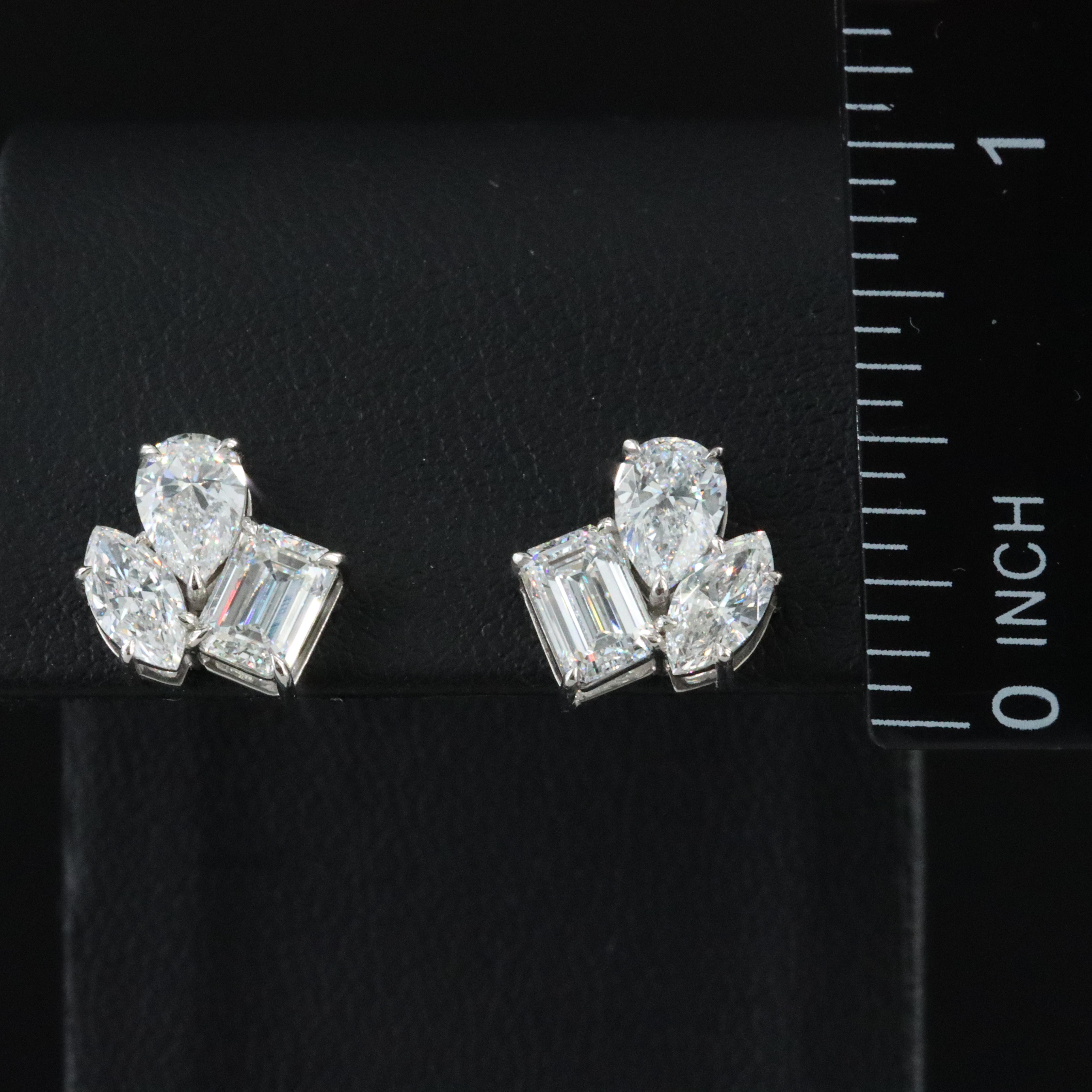 Platinum 3.34 CTW Lab Grown Diamond Earrings