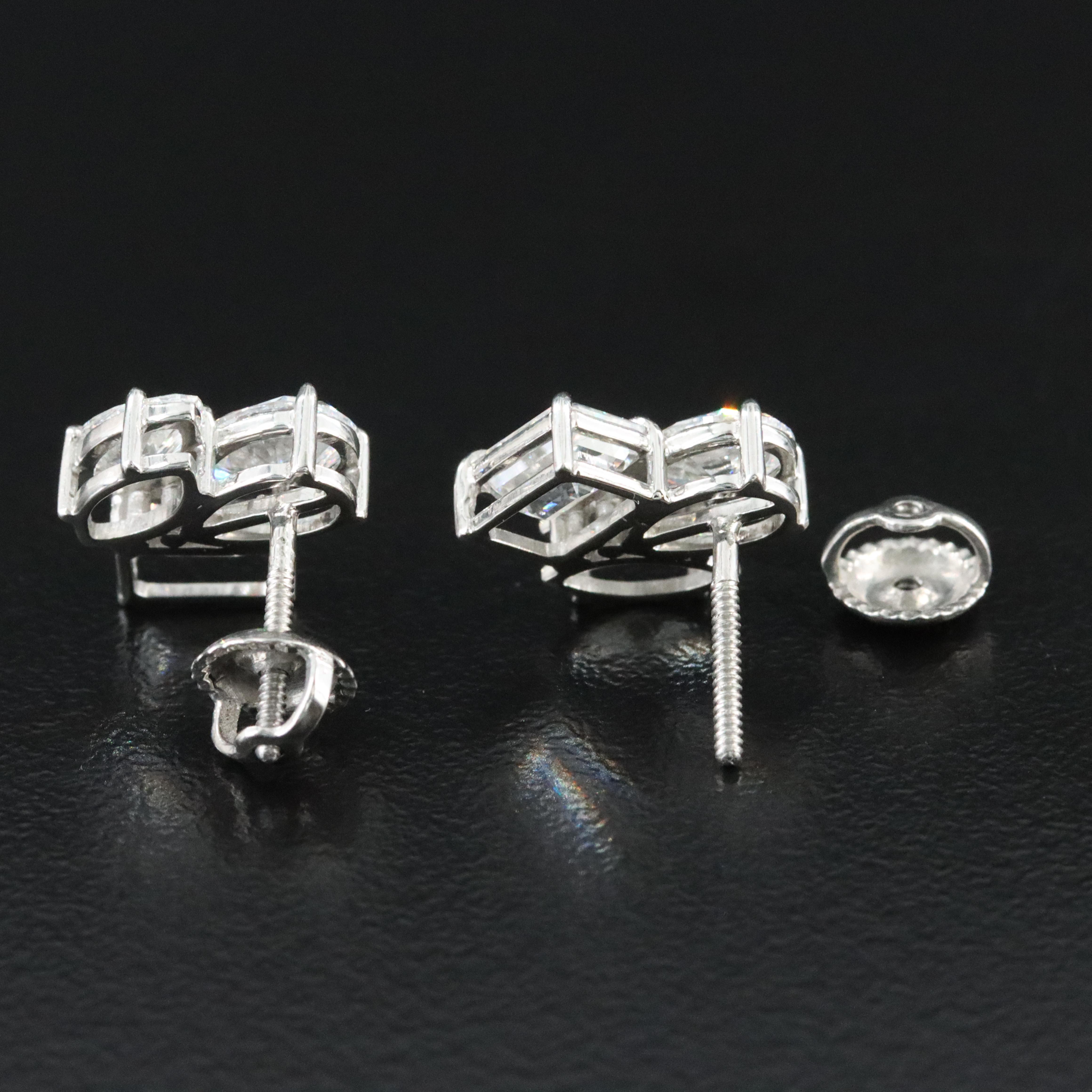 Platinum 3.34 CTW Lab Grown Diamond Earrings