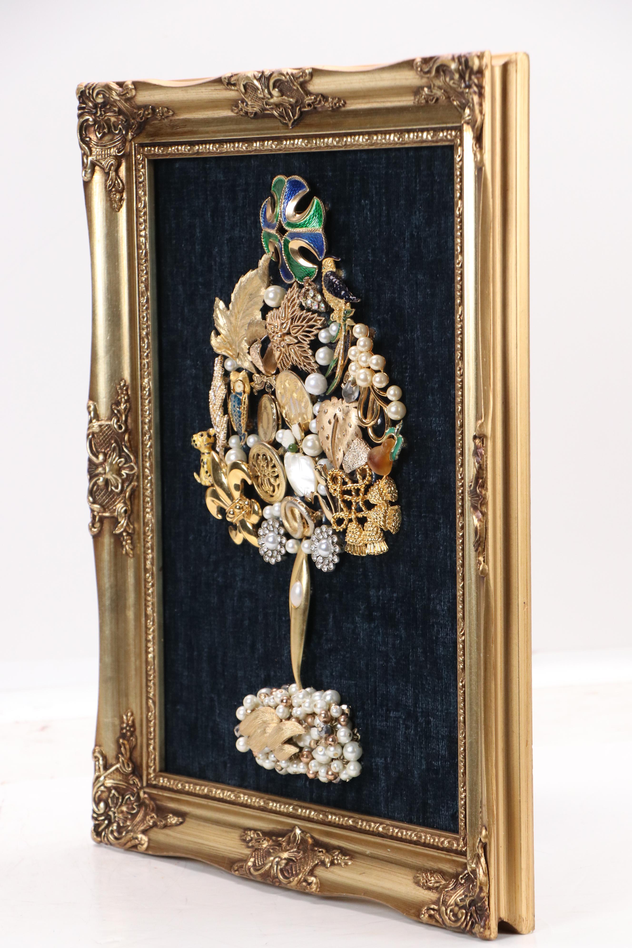 Karen Pagán Jewelry Art Collage of Tree, 2024