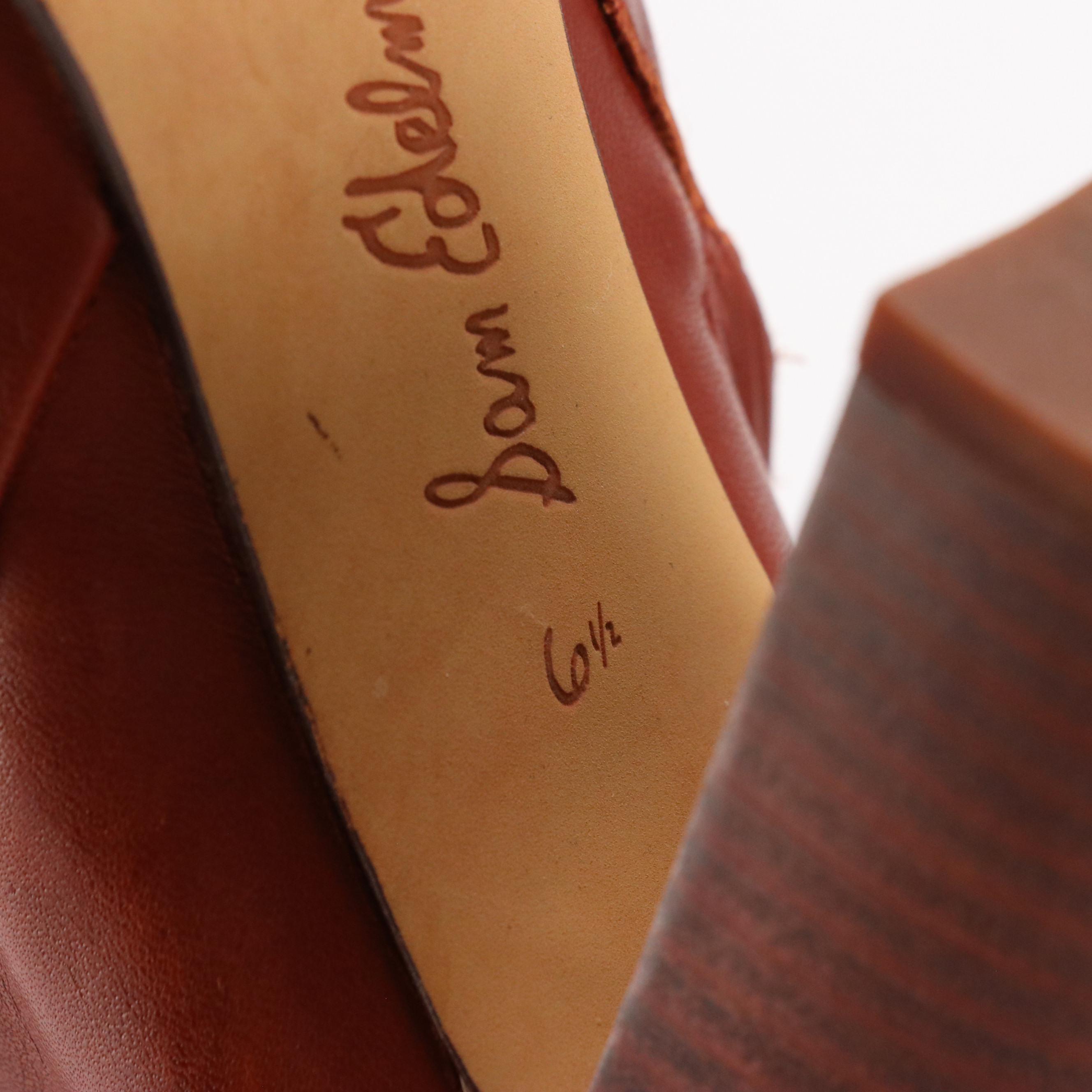 Sam Edelman Heeled Ankle Boots in Mahogany Brown Leather