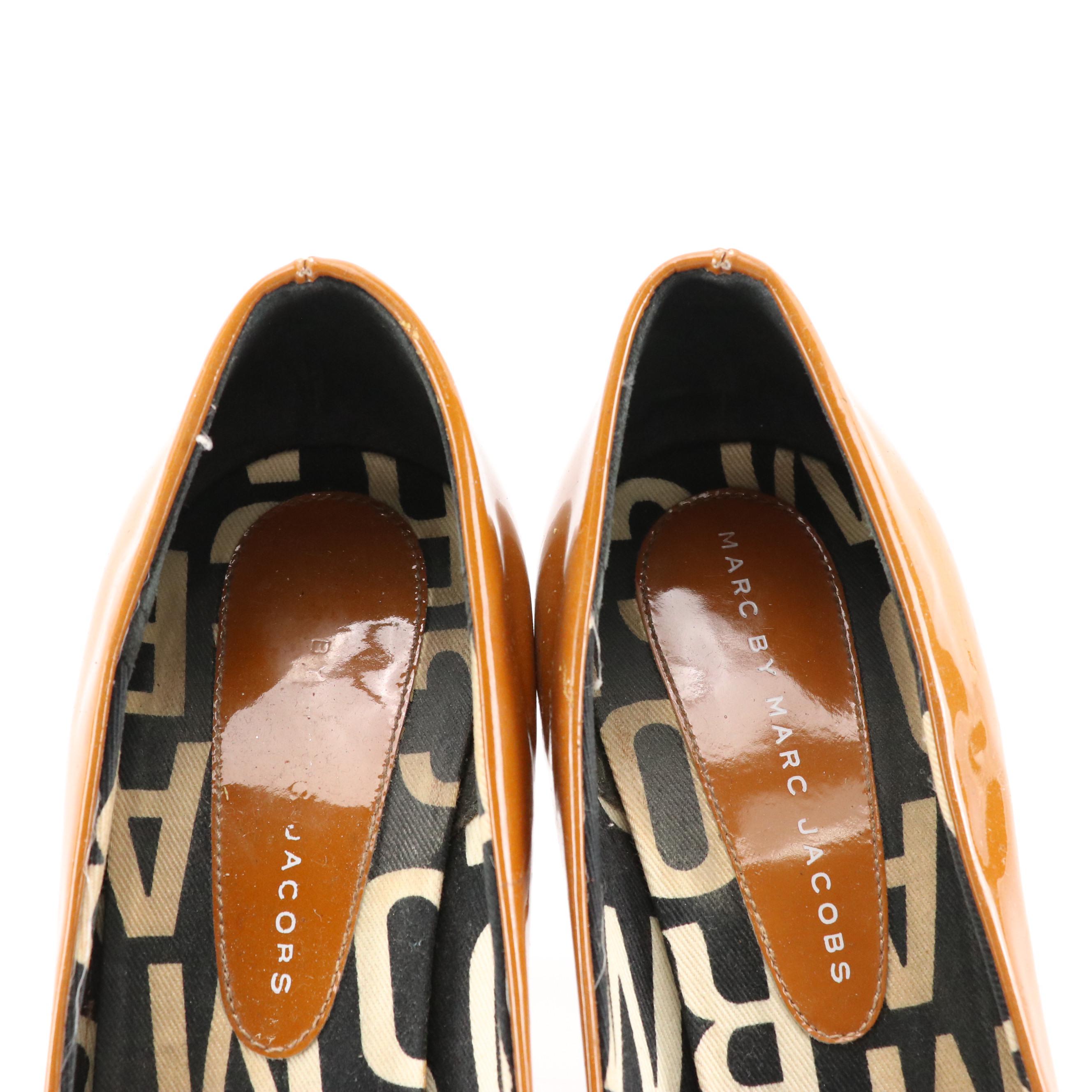 Marc Jacobs Caramel Patent Leather Pumps