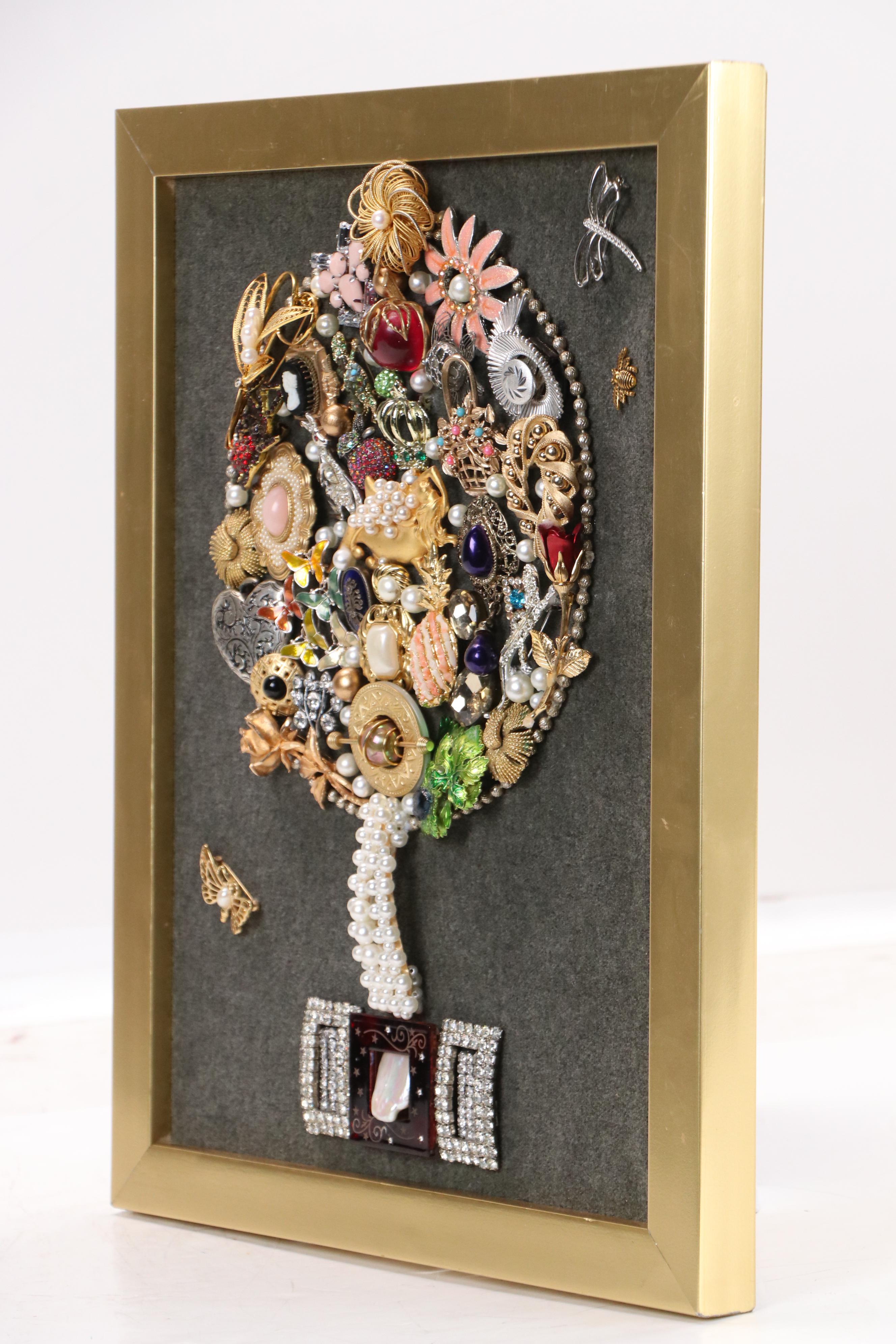 Karen Pagán Jewelry Art Collage of Tree, 2024