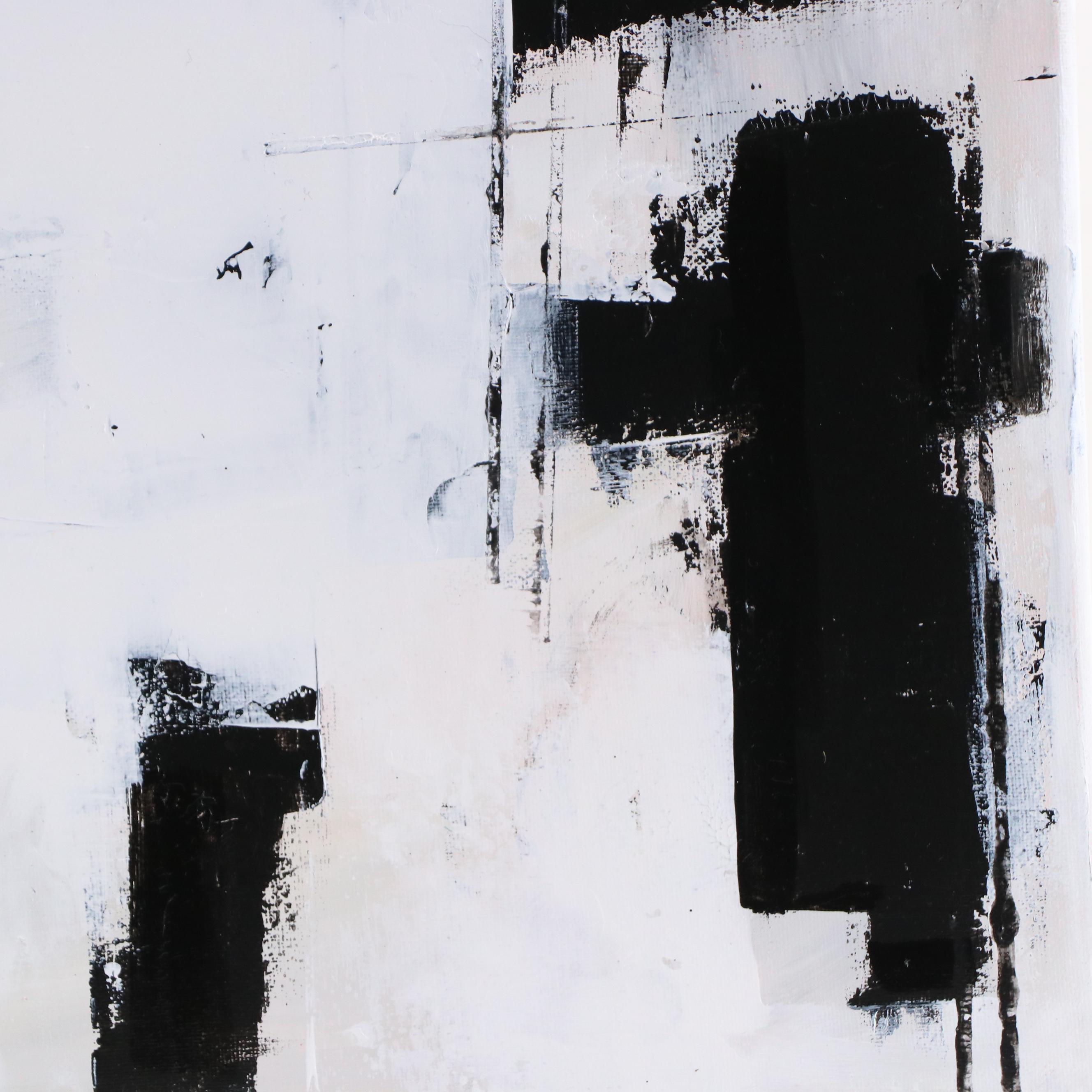 Milagros Pongo Mixed Media Painting "Minimalist," 21st Century