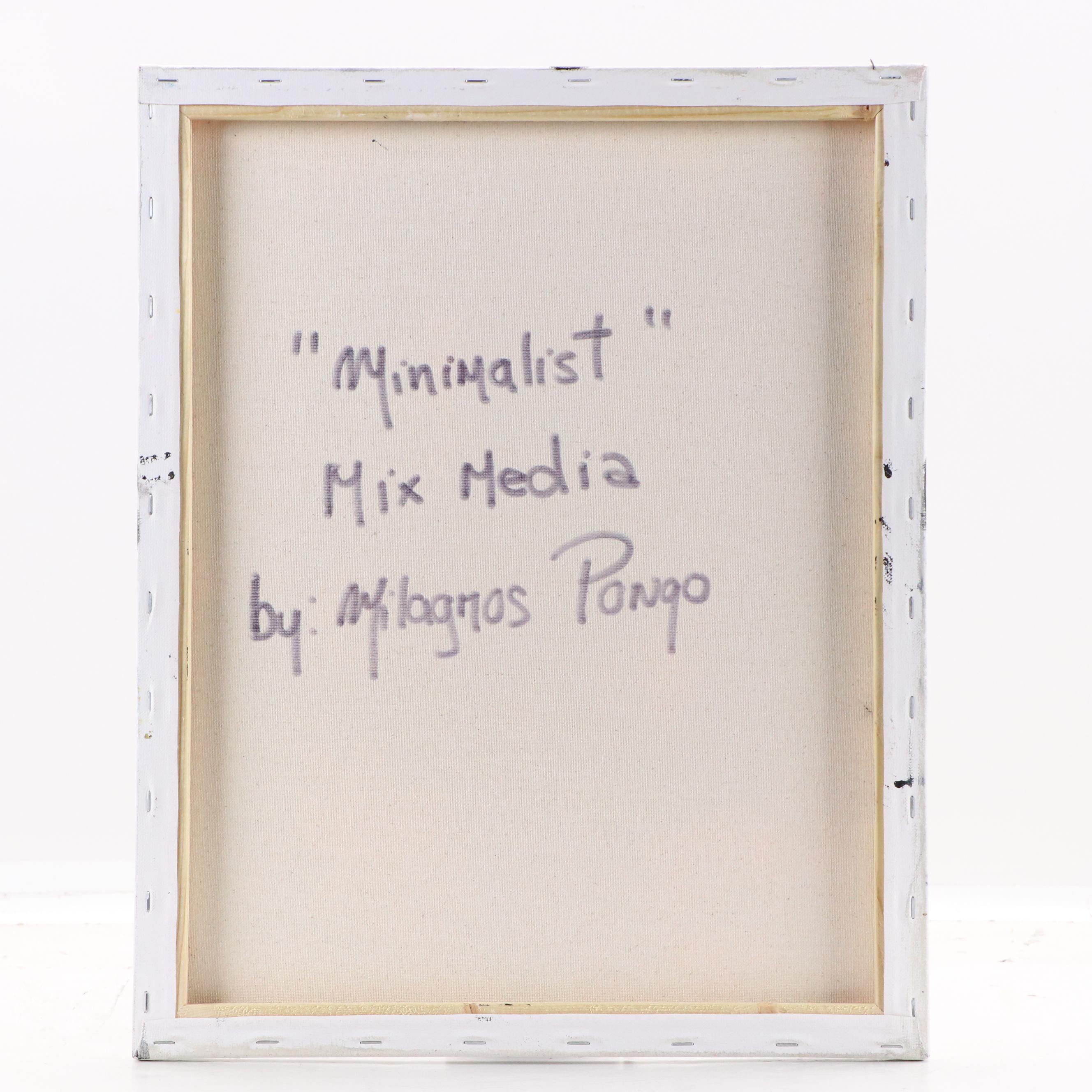 Milagros Pongo Mixed Media Painting "Minimalist," 21st Century