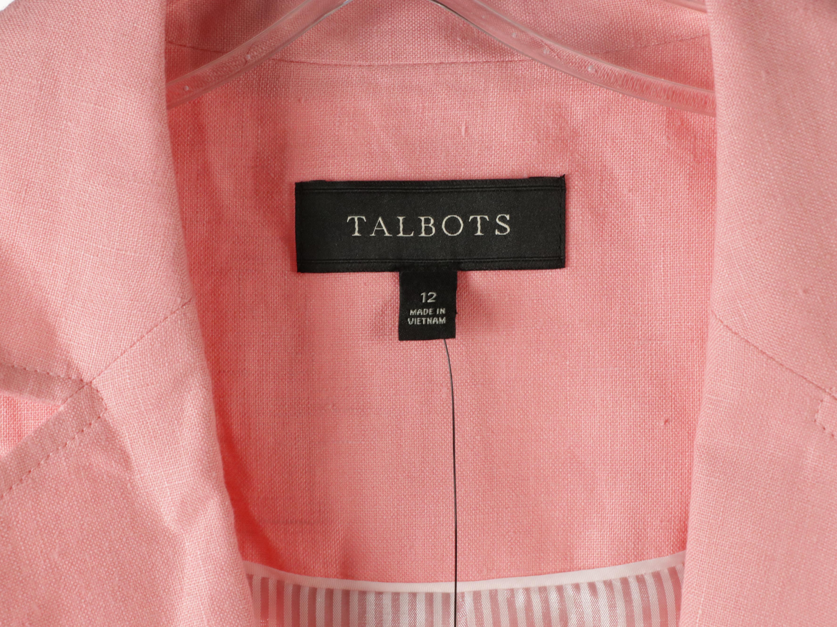 Talbots Pink and Plaid Linen Blazers, Sweater & Wide-Leg Pants w/ Other Trousers