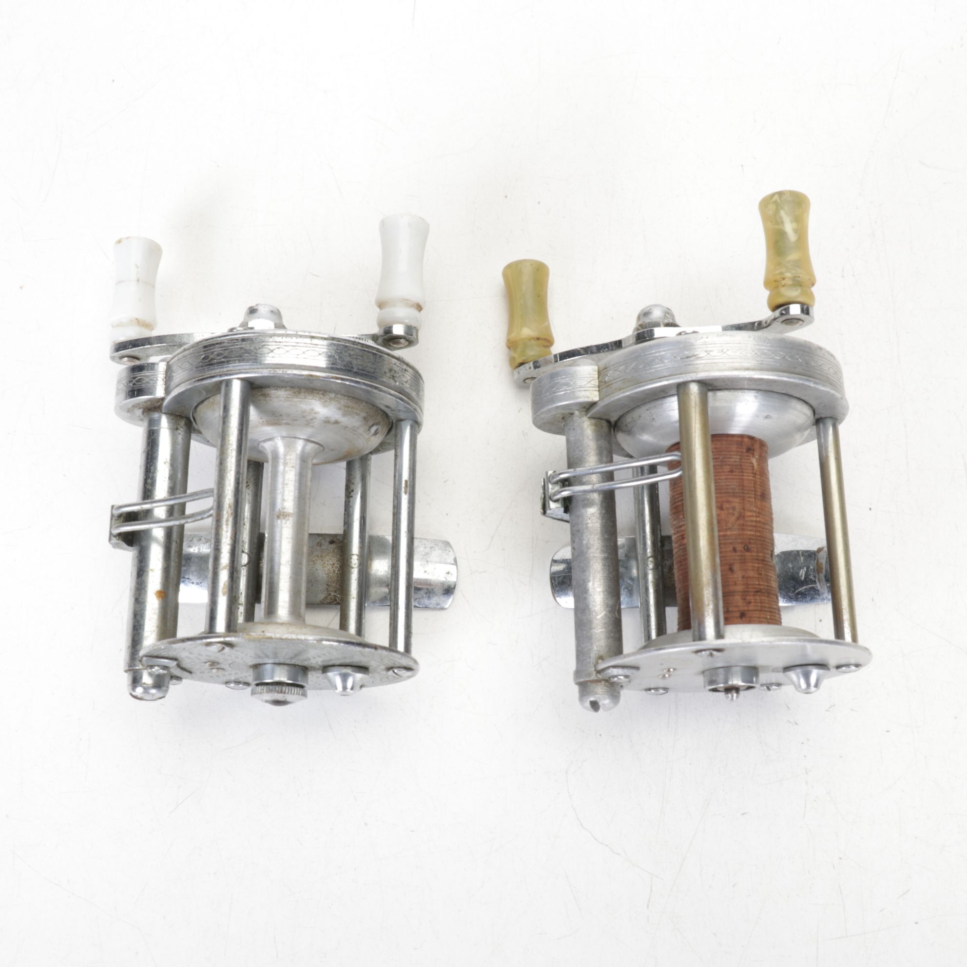 Six Vintage Fishing Reels with Pflueger, Garcia, and ABU