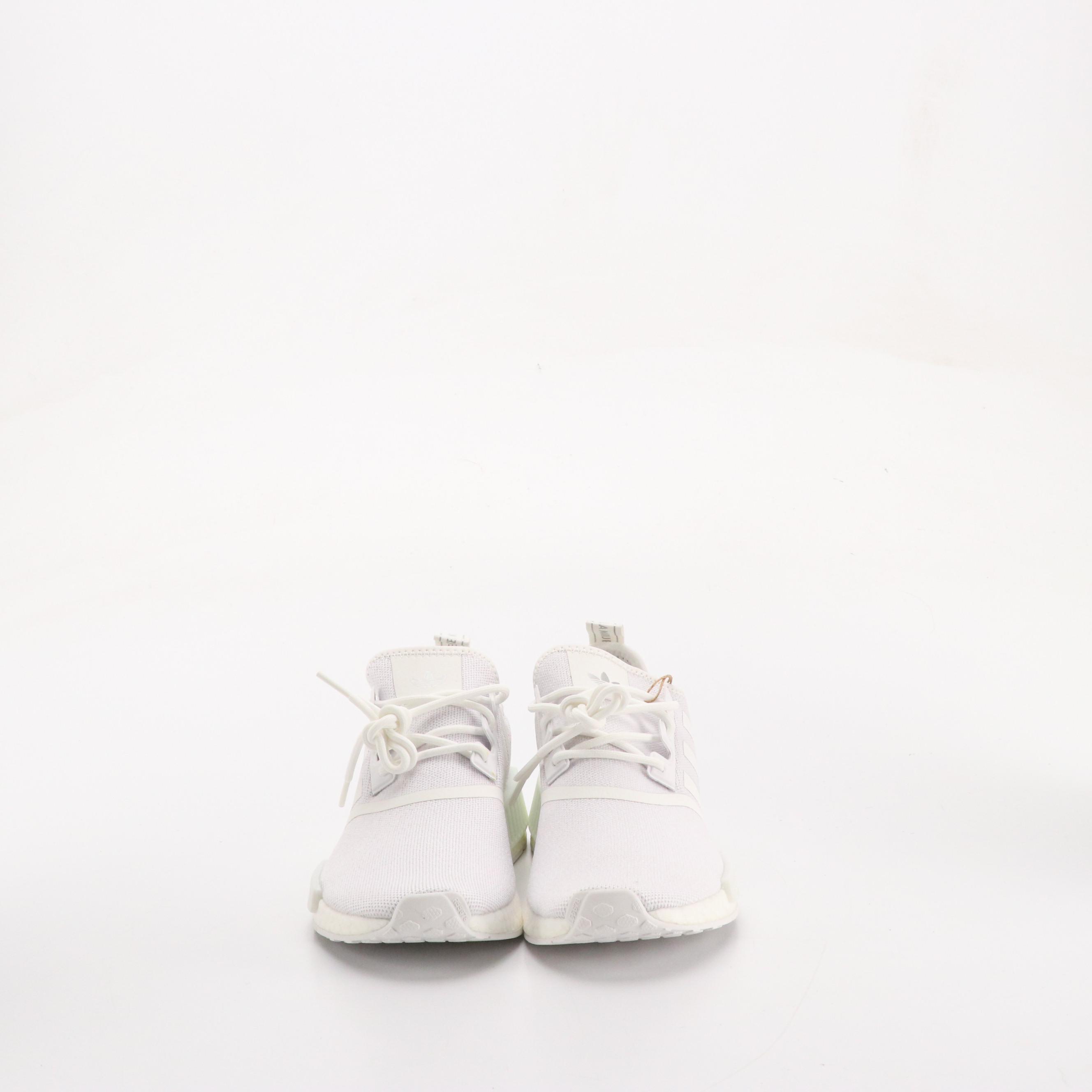 Adidas White "NMD_R1 Primeblue" Knit Sneakers in Box