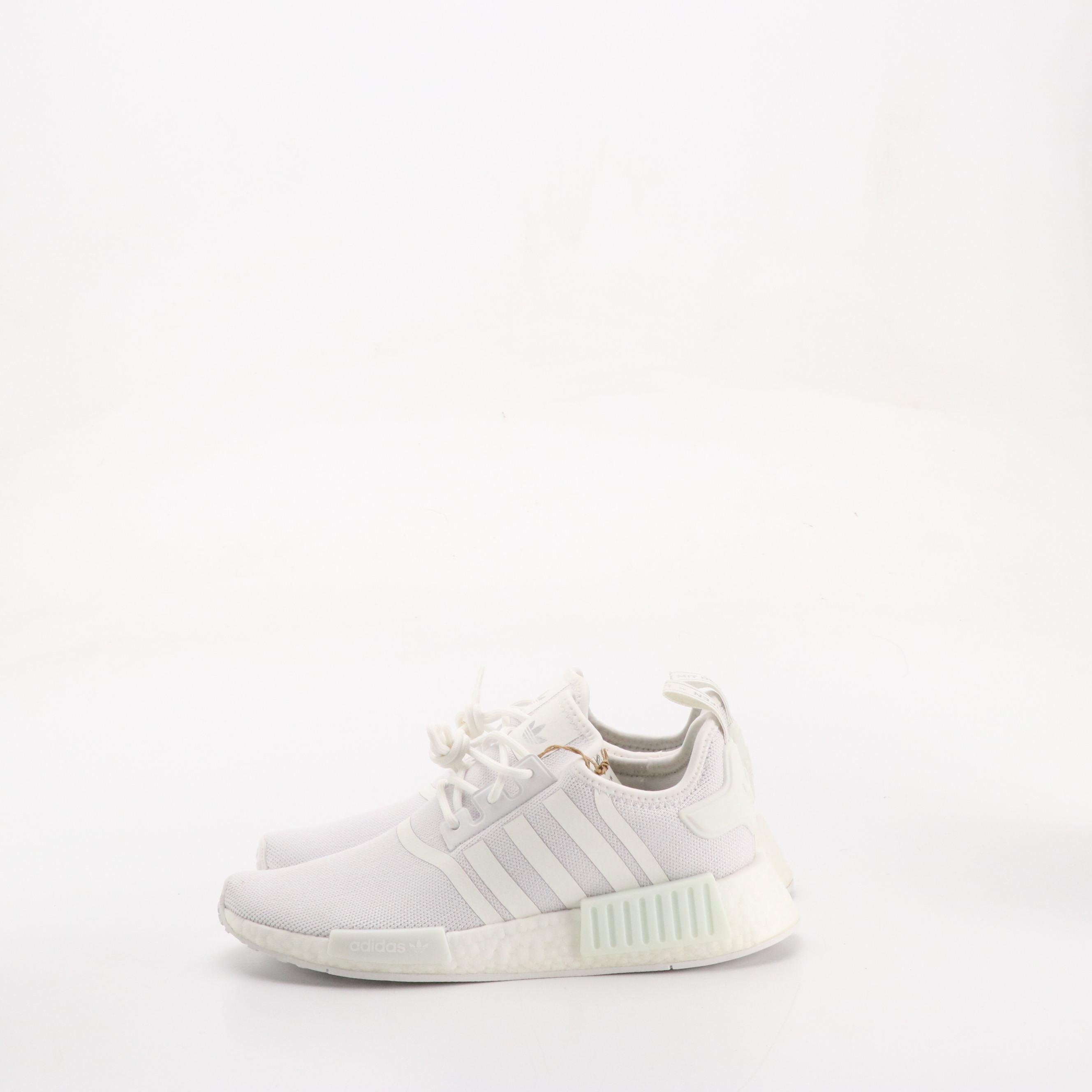 Adidas White "NMD_R1 Primeblue" Knit Sneakers in Box