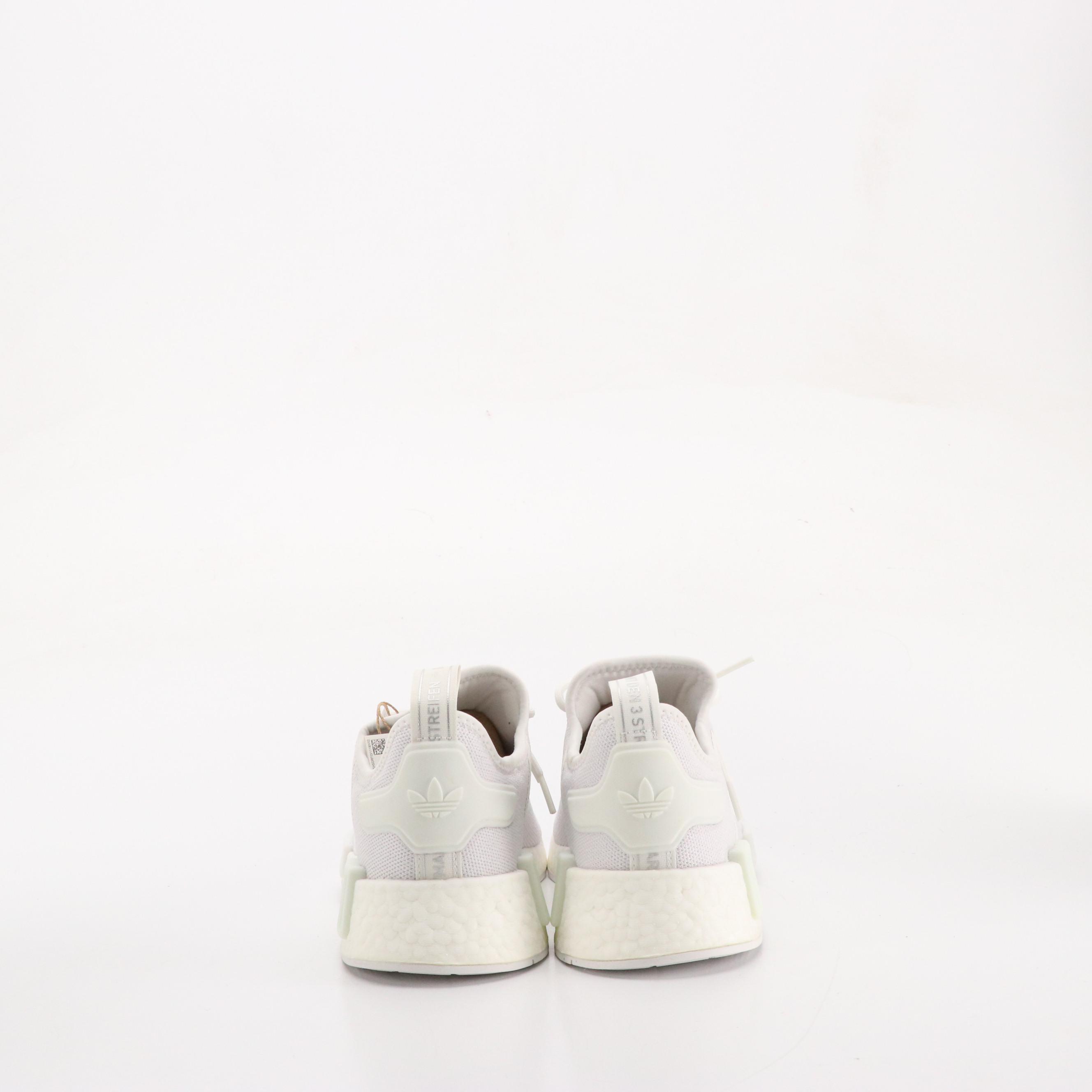 Adidas White "NMD_R1 Primeblue" Knit Sneakers in Box