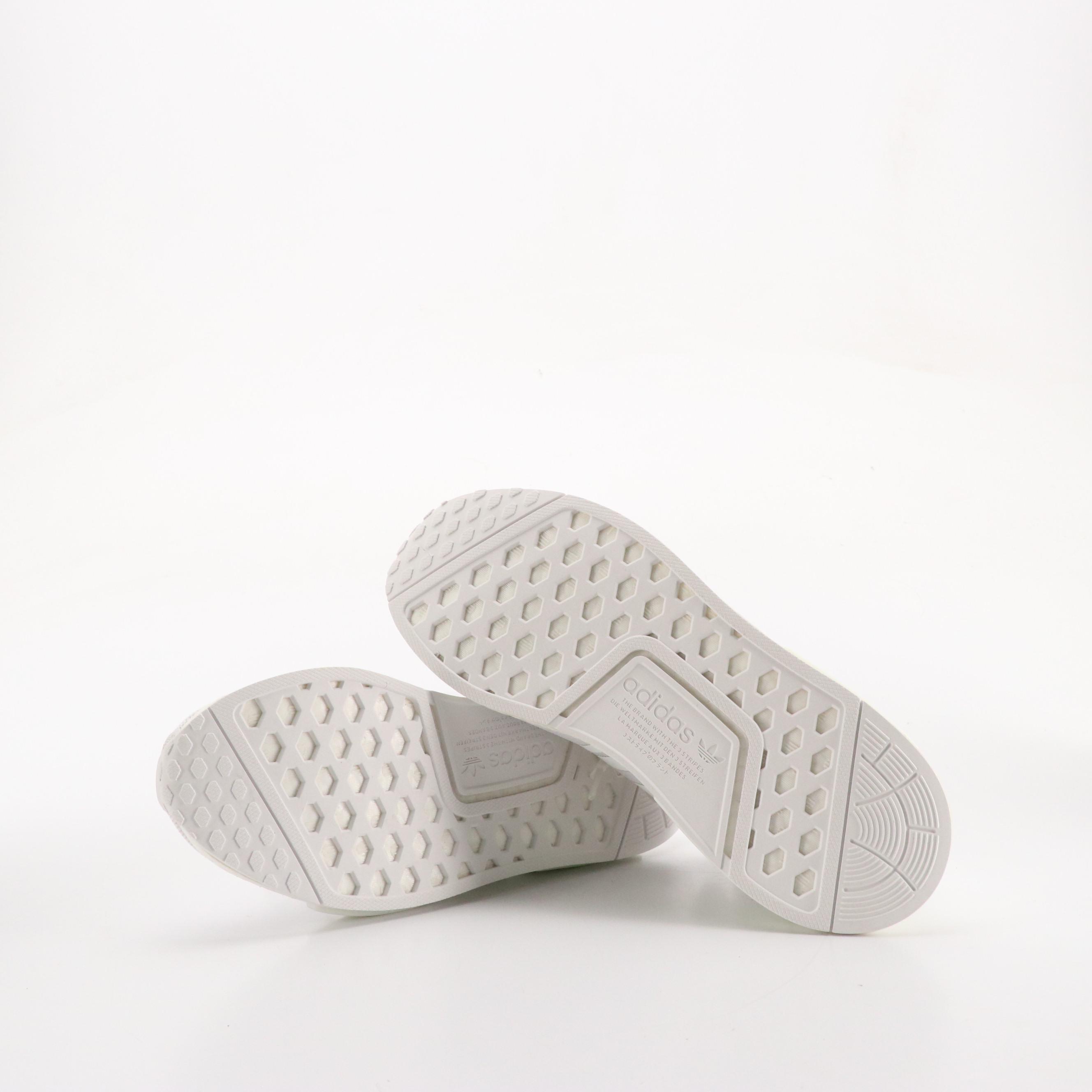 Adidas White "NMD_R1 Primeblue" Knit Sneakers in Box