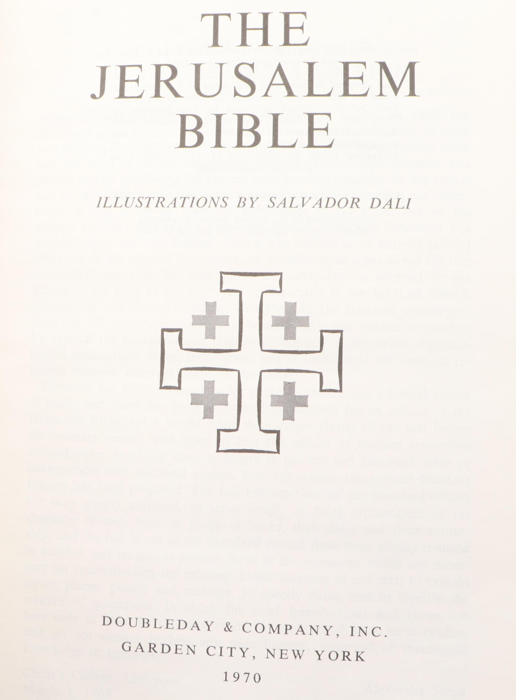 Salvador Dalí Illustrated Jerusalem Bible Edited by Alexander Jones, 1970