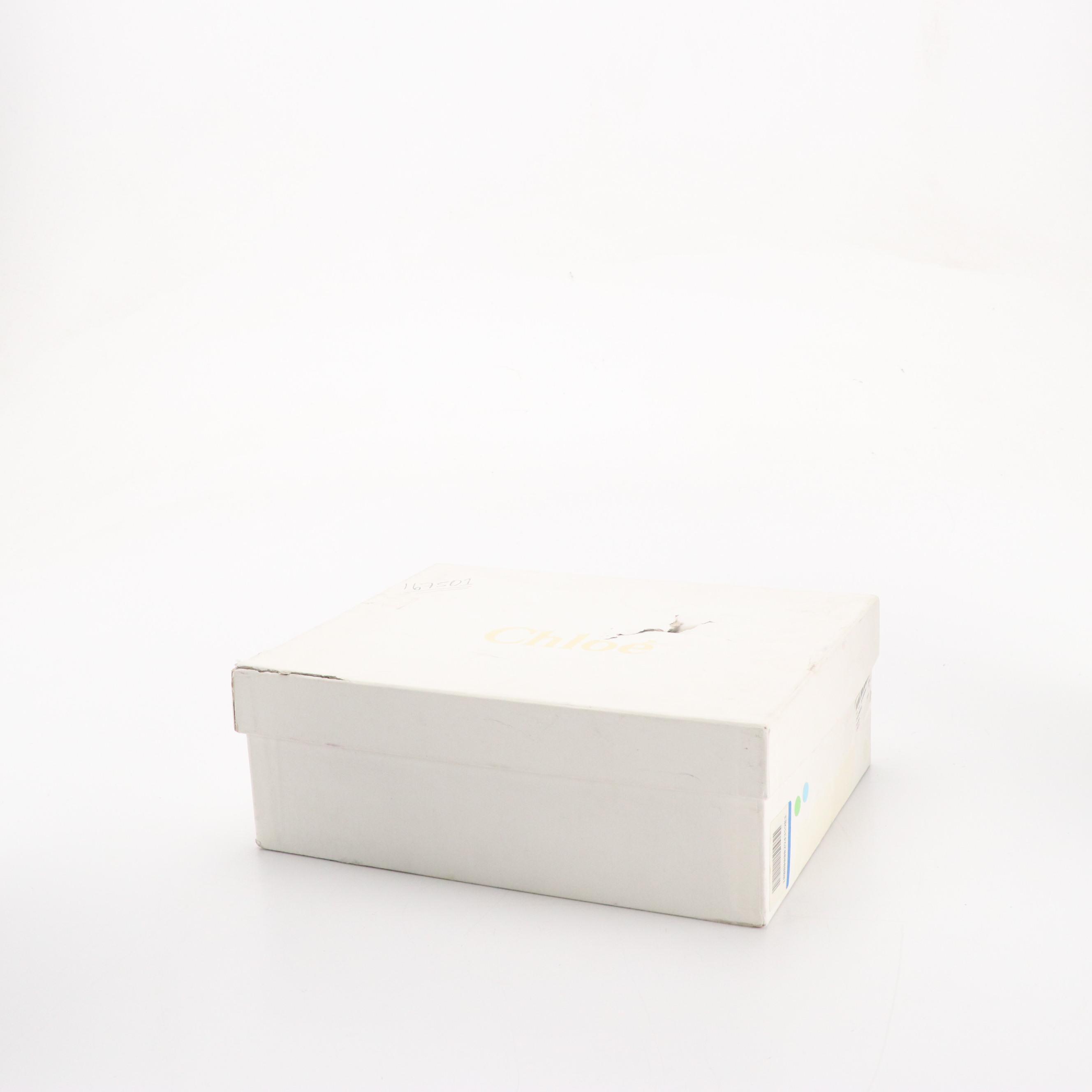 Chloé Peep-Toe Slingback Pumps in Mixed Leather, With Box