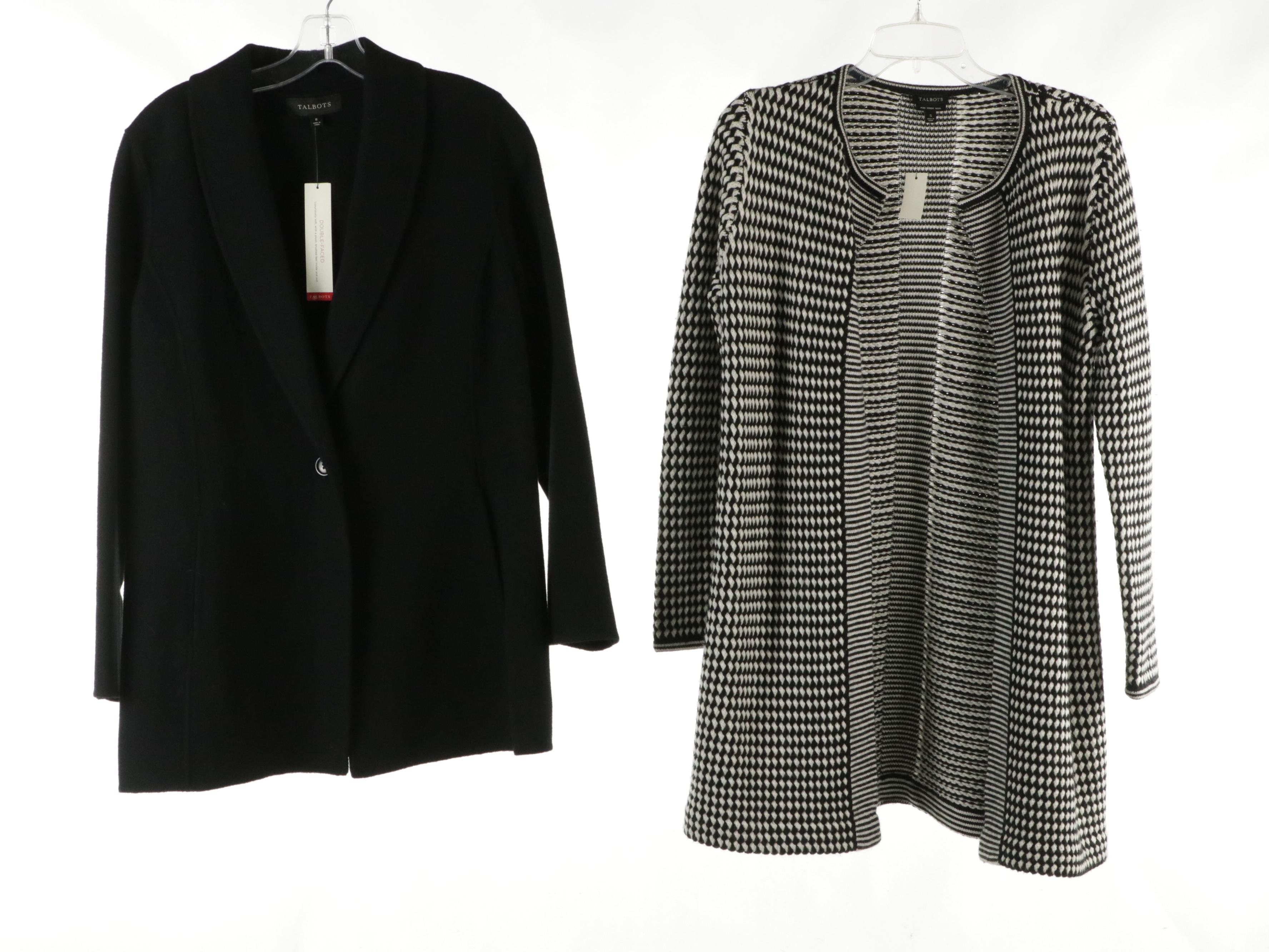 Talbots Merino Wool Open Cardigan, Wool Button-Front Jacket, Blazer & More W Tag
