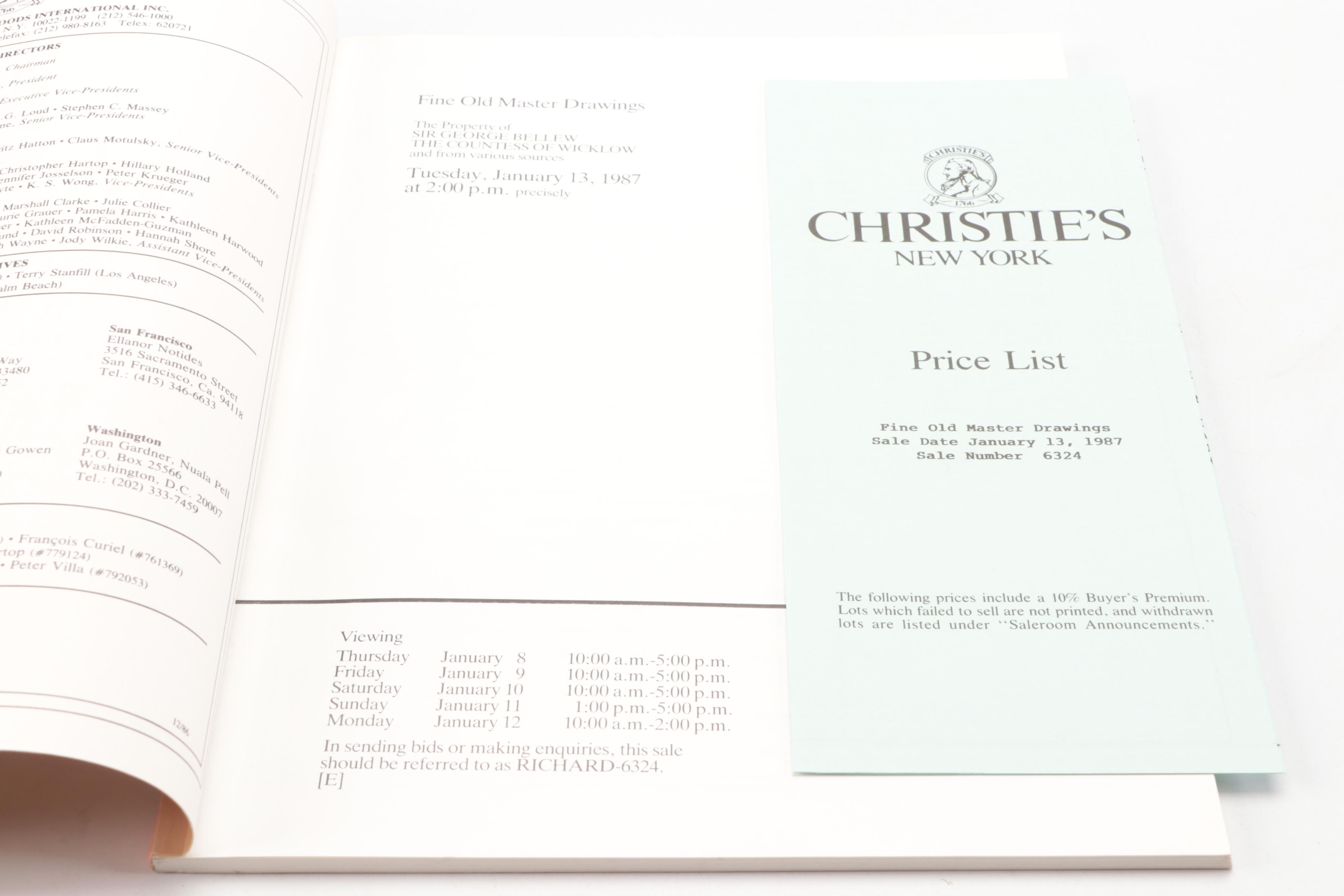 Christie's Old Master Paintings and Drawings Auction Catalogs, Late 20th Century