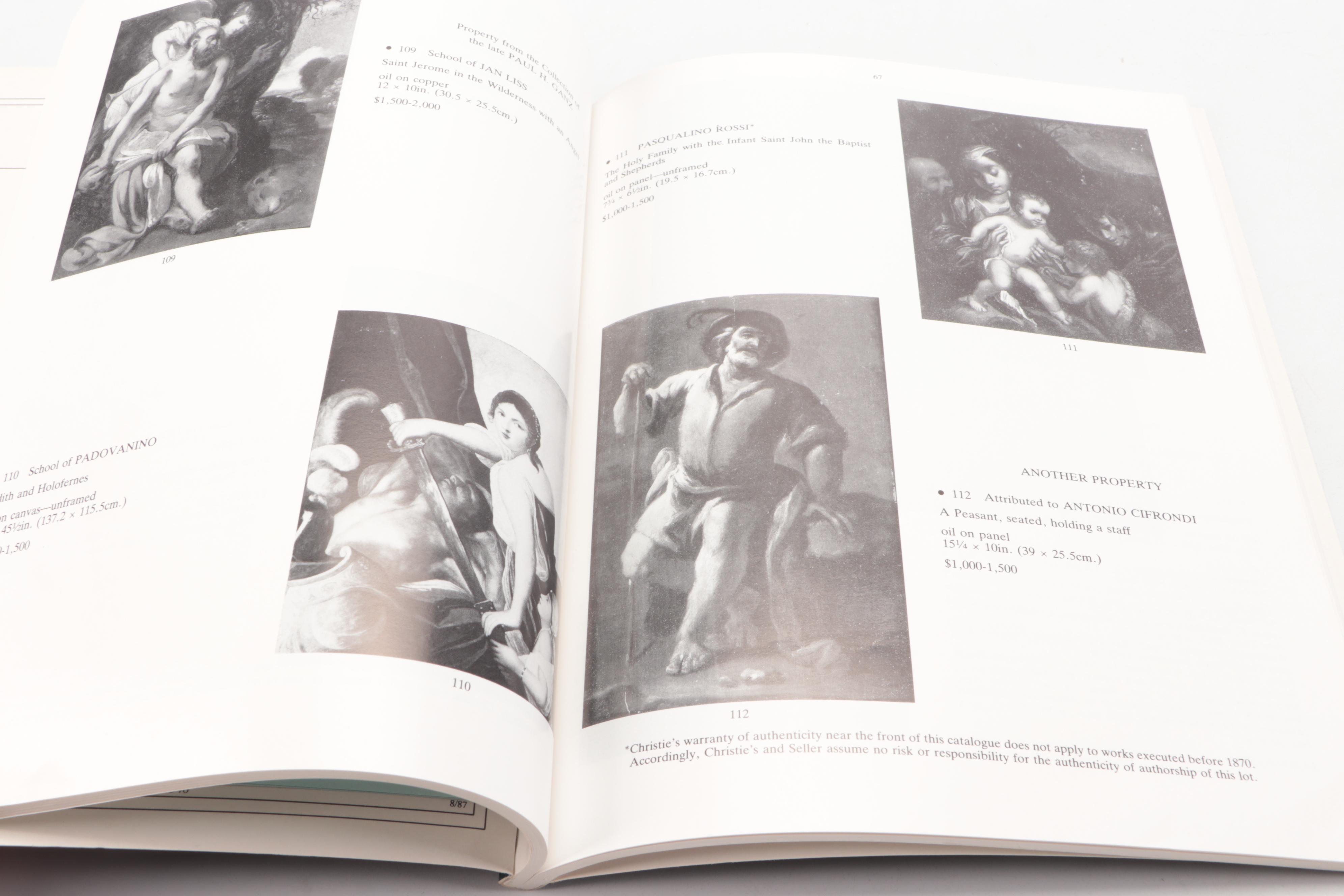 Christie's Old Master Paintings and Drawings Auction Catalogs, Late 20th Century