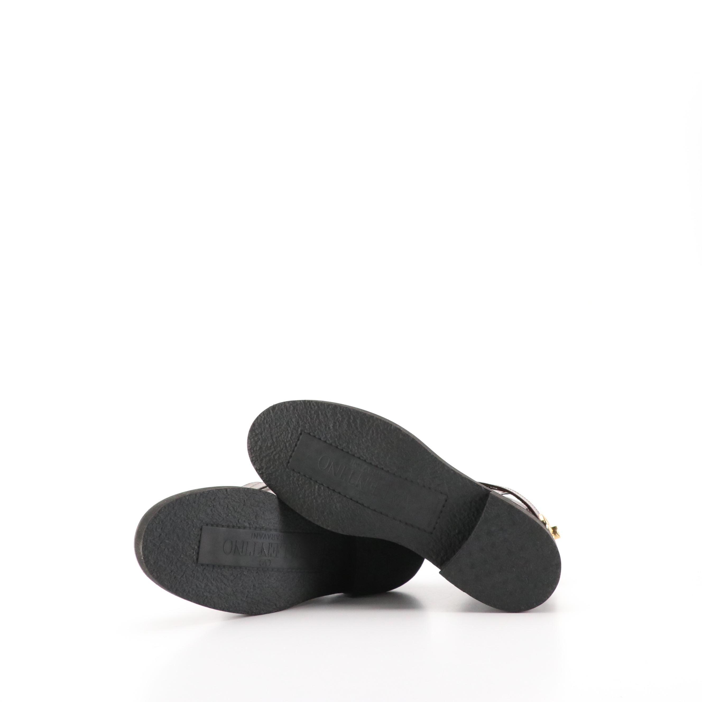 Valentino Garvani VLogo Locker Ankle Booties in Dark Brown Leather, with Box