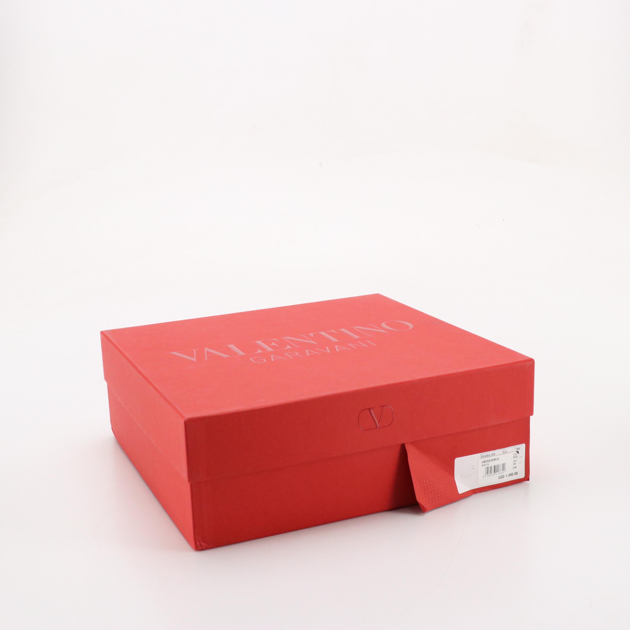 Valentino Garvani VLogo Locker Ankle Booties in Dark Brown Leather, with Box