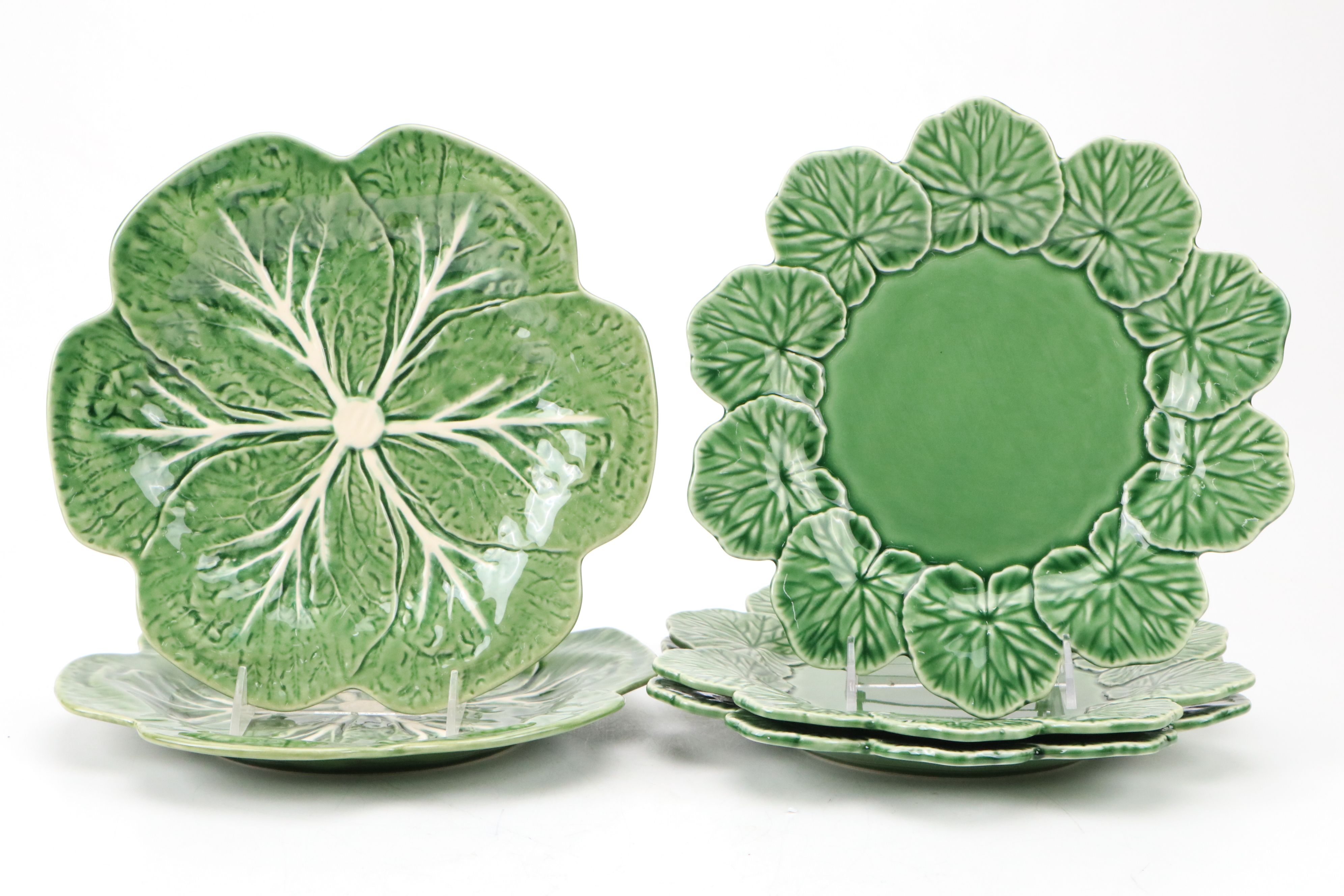 Bordallo Pinheiro Portuguese Green and Austrian Porcelain Plates