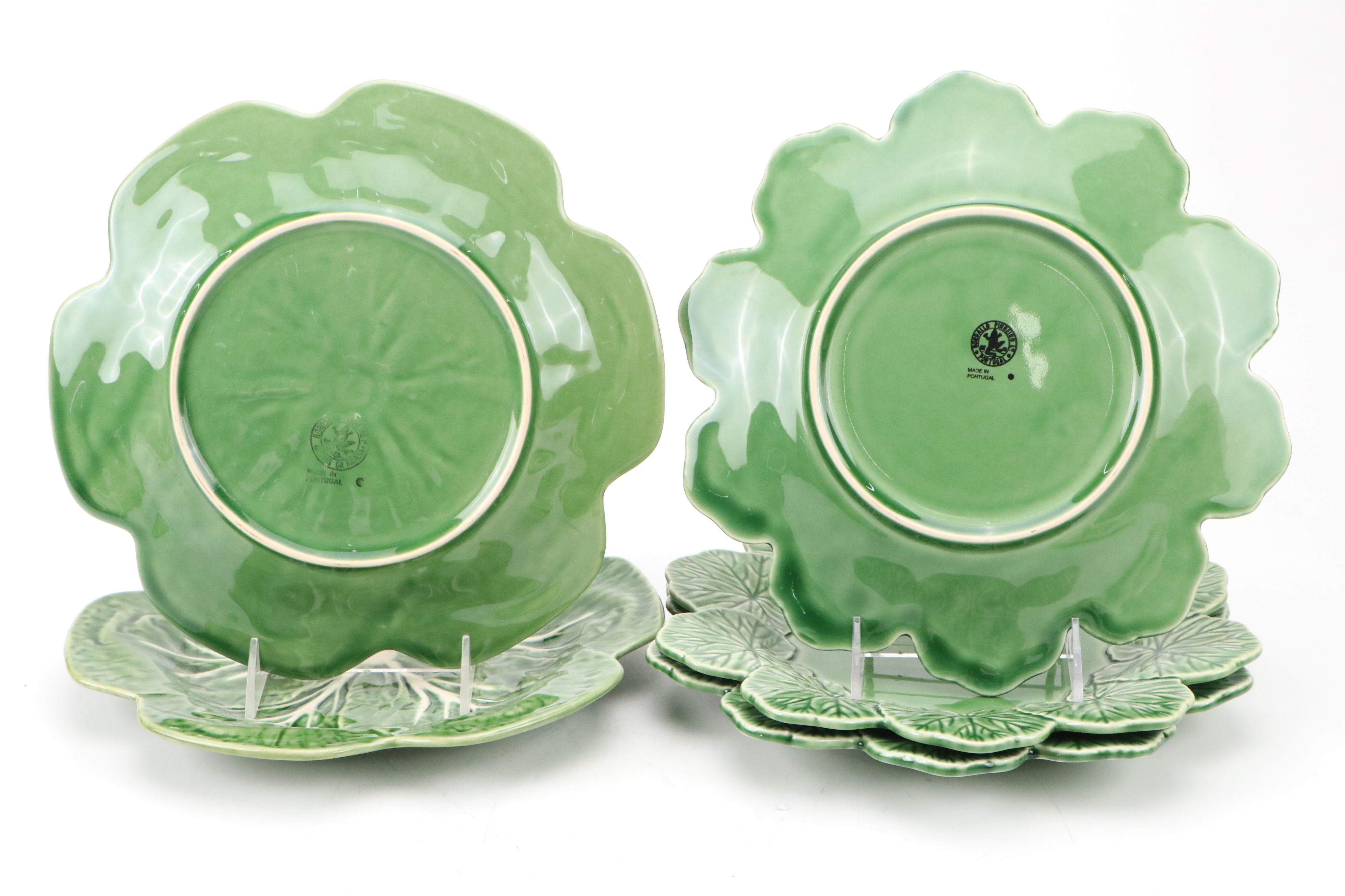 Bordallo Pinheiro Portuguese Green and Austrian Porcelain Plates