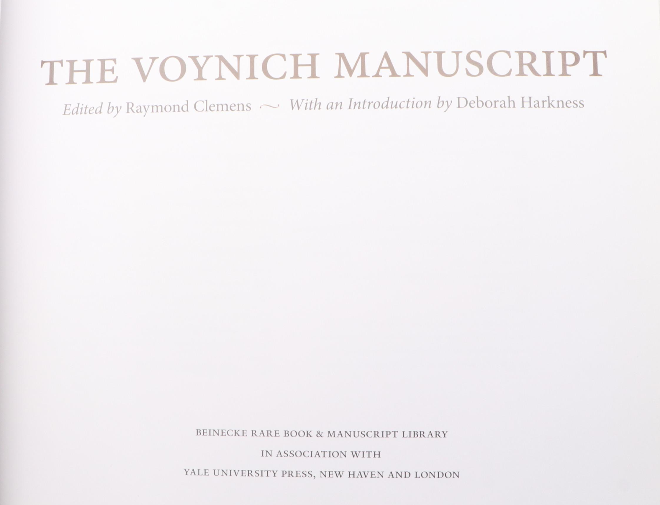 First Edition "The Voynich Manuscript" Edited by Raymond Clemens and More Books