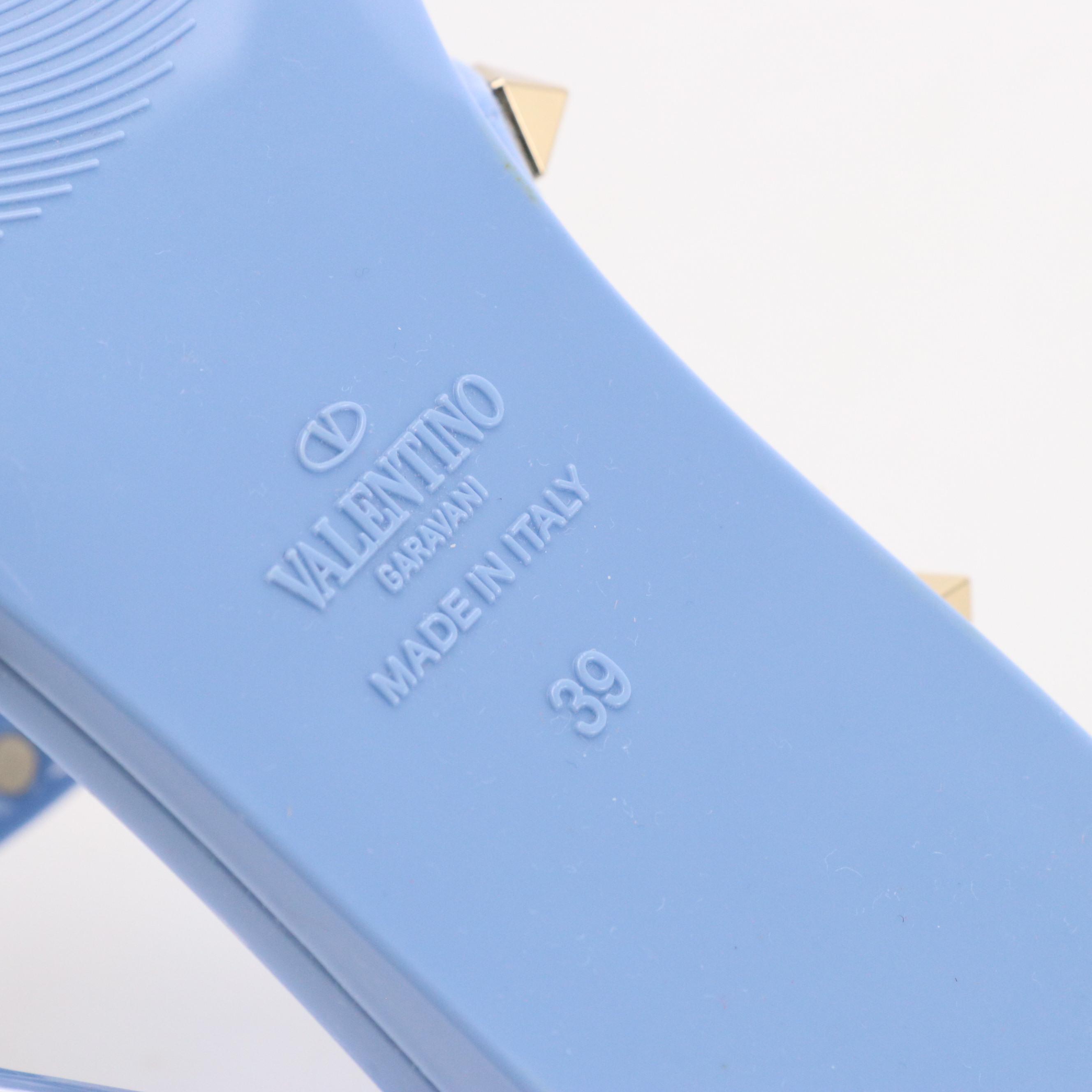 Valentino Garavani Rockstud PM Thong Sandals in PVC with Box