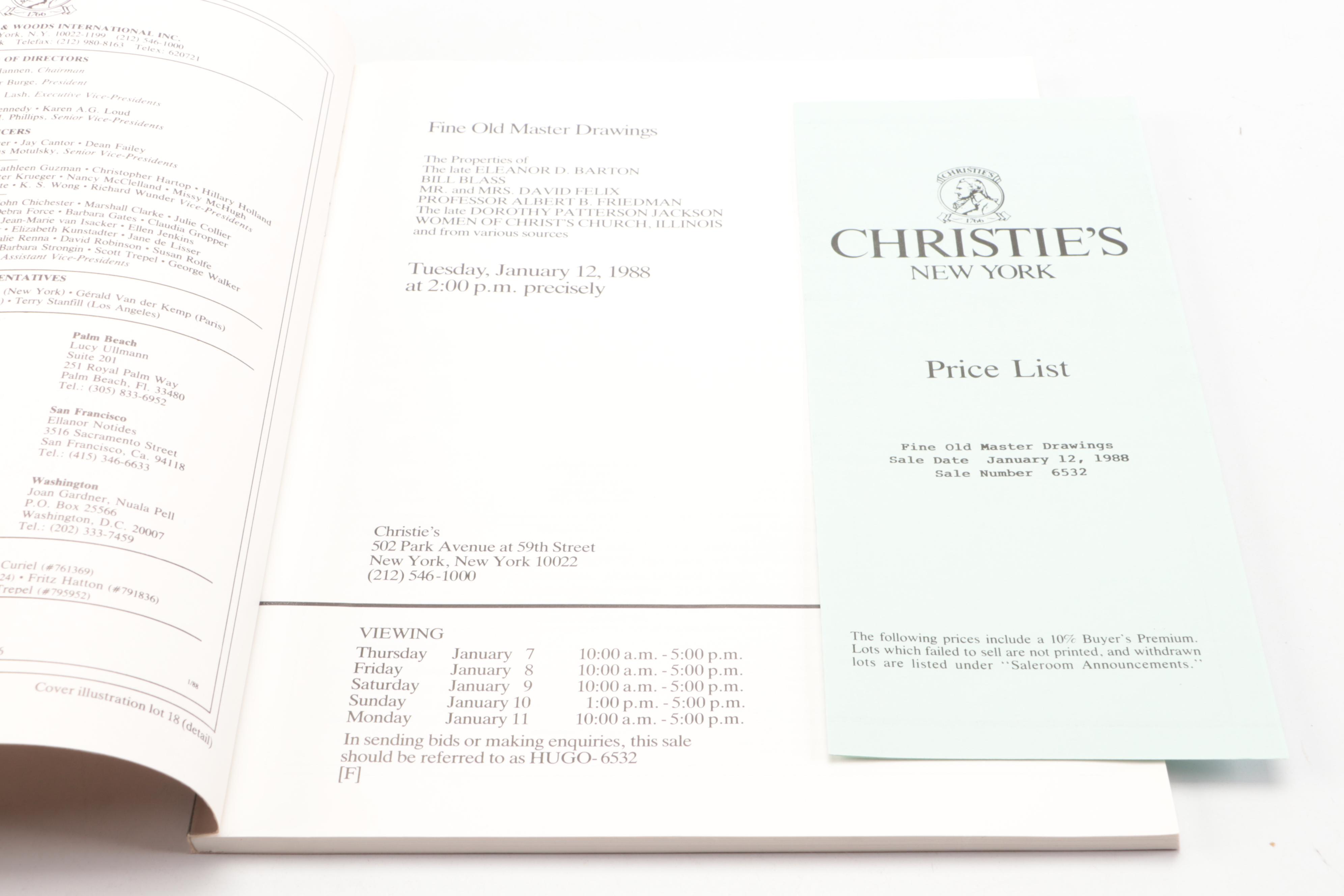Christie's Old Master Paintings and Drawings Auction Catalogs, Late 20th Century