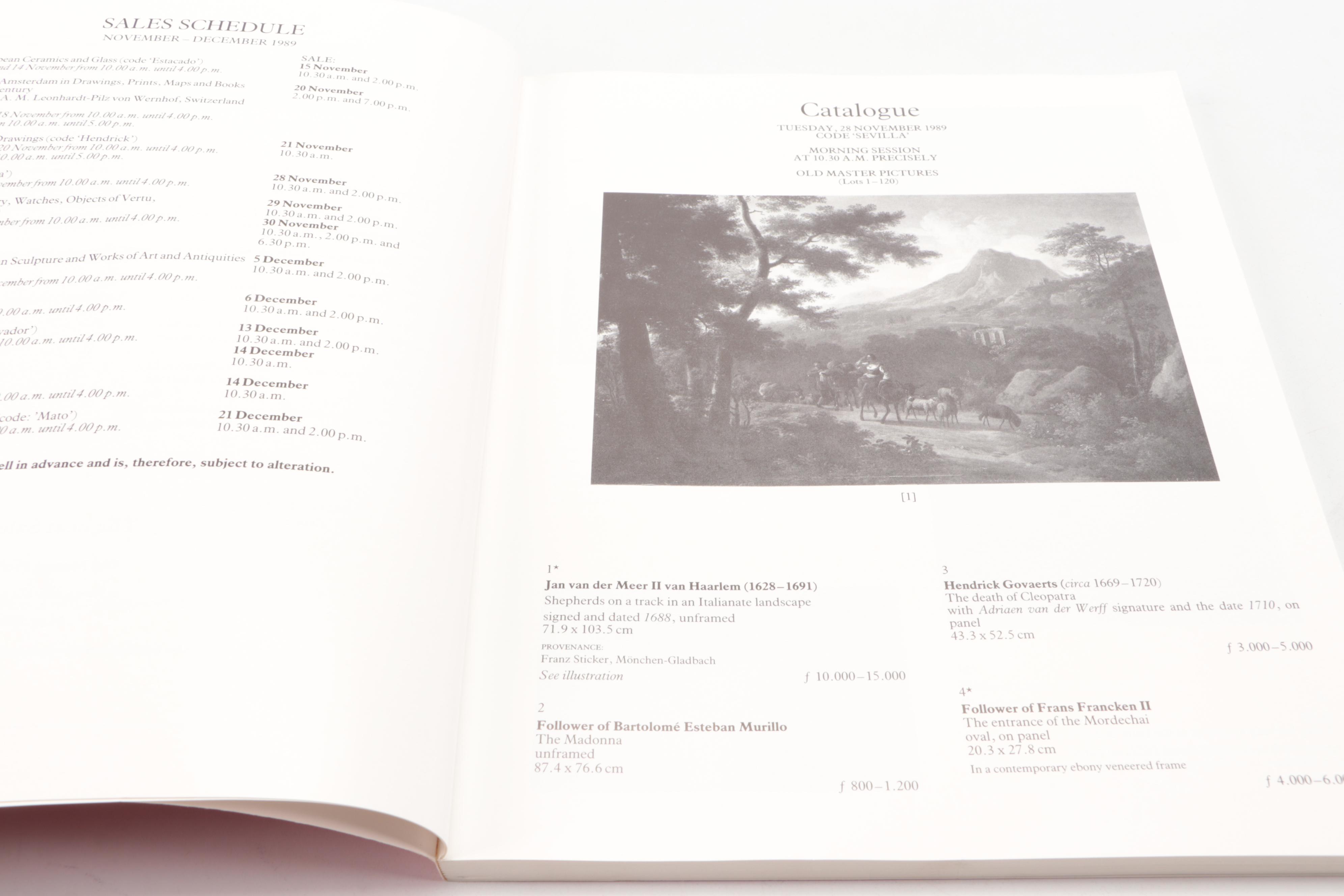 Christie's Old Master Paintings and Drawings Auction Catalogs, Late 20th Century