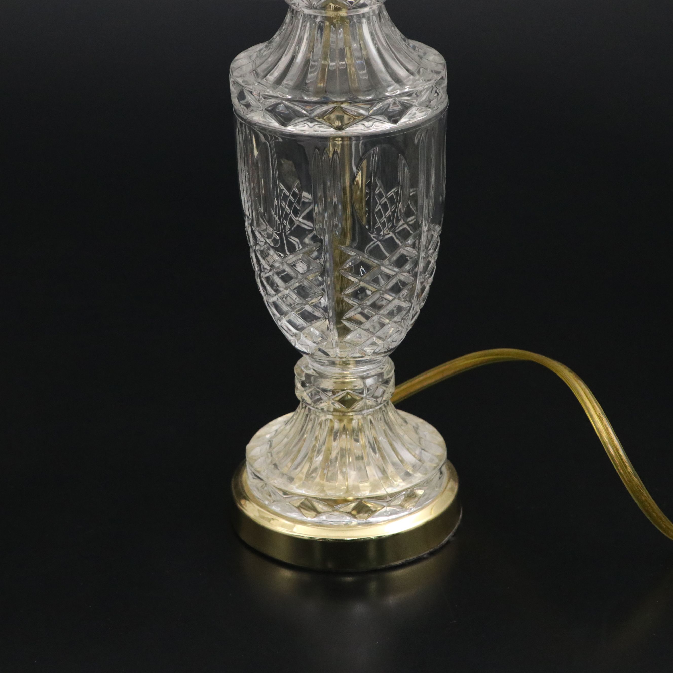 Pair of Glass Vase Accent Lamps with Pleated Bell Shades