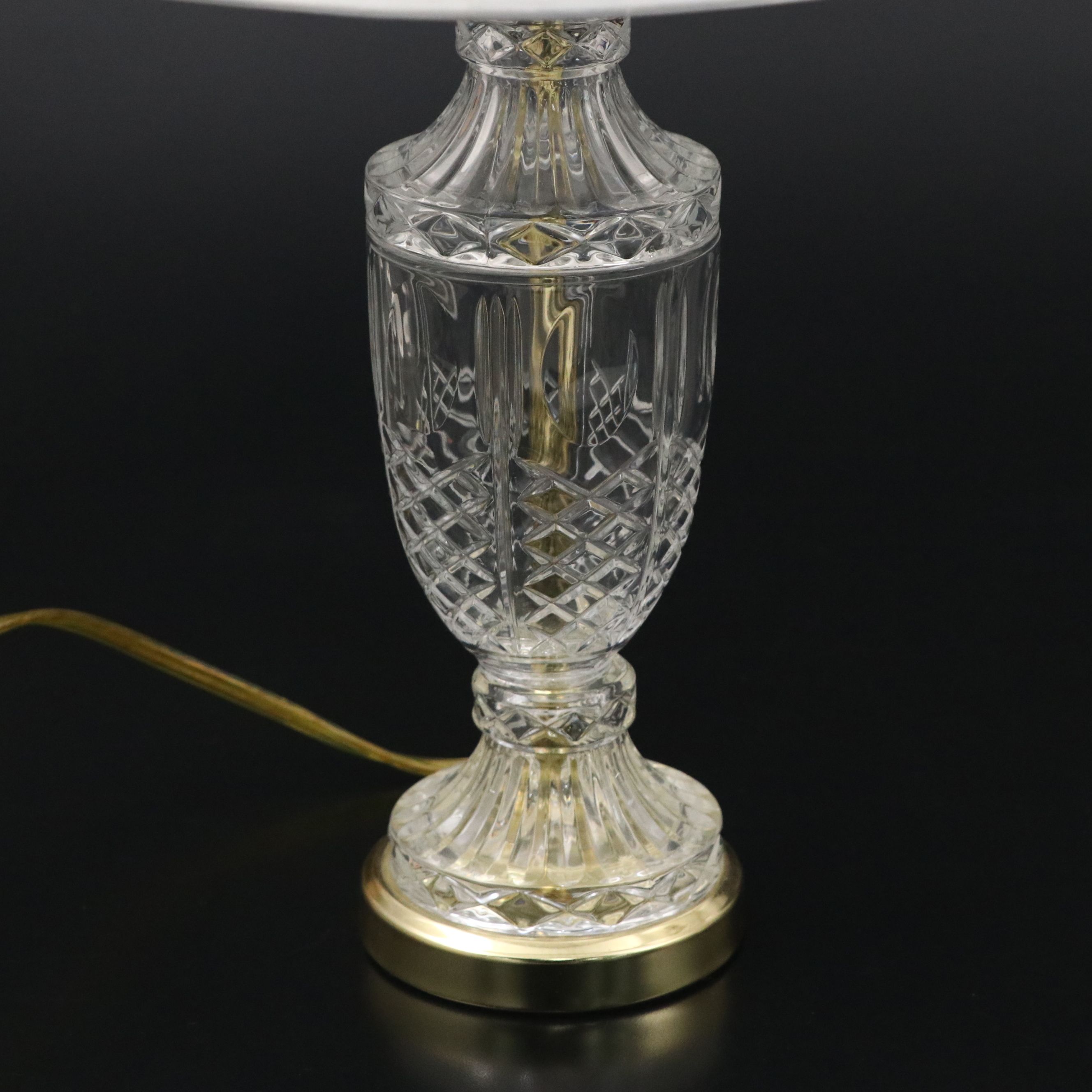 Pair of Glass Vase Accent Lamps with Pleated Bell Shades