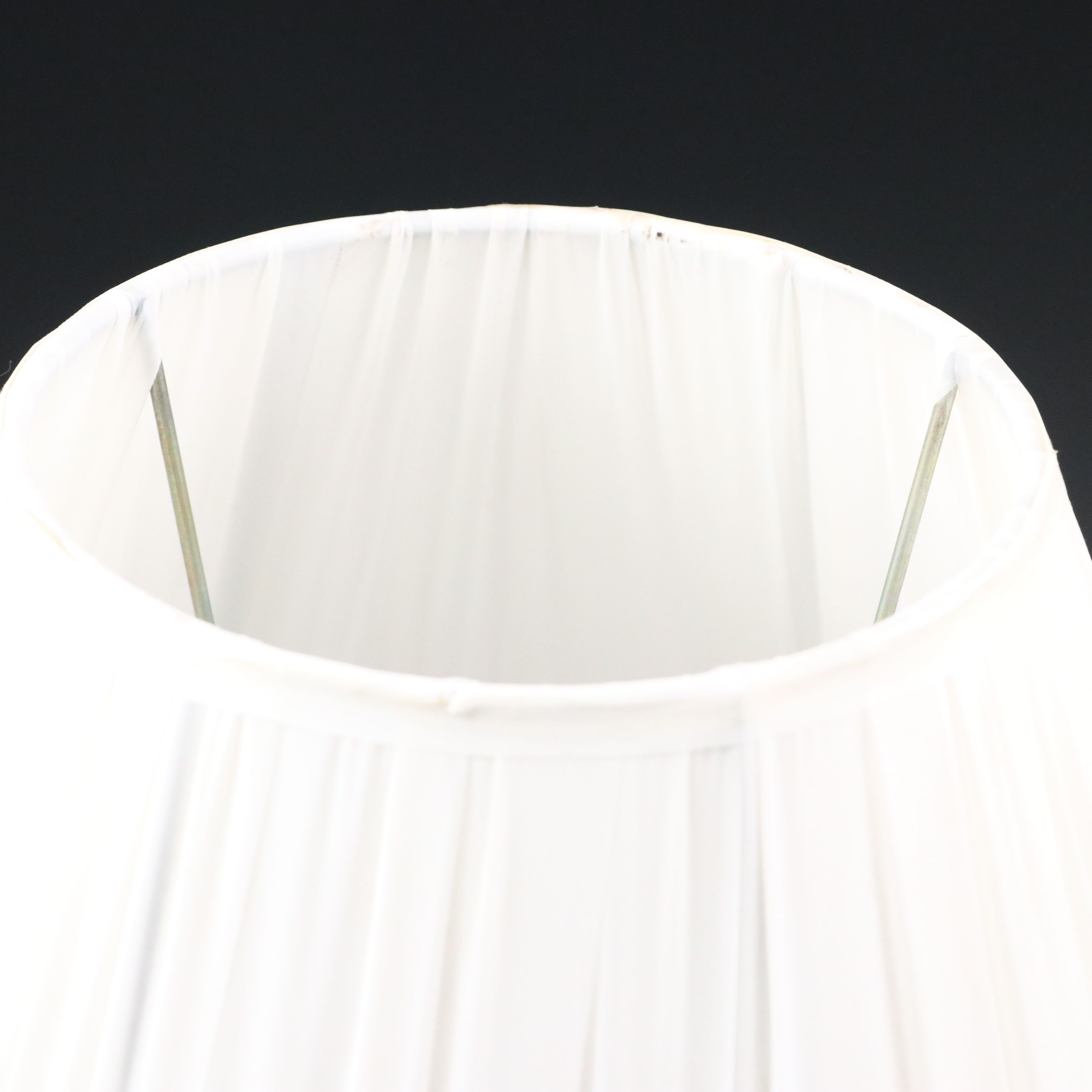 Pair of Glass Vase Accent Lamps with Pleated Bell Shades