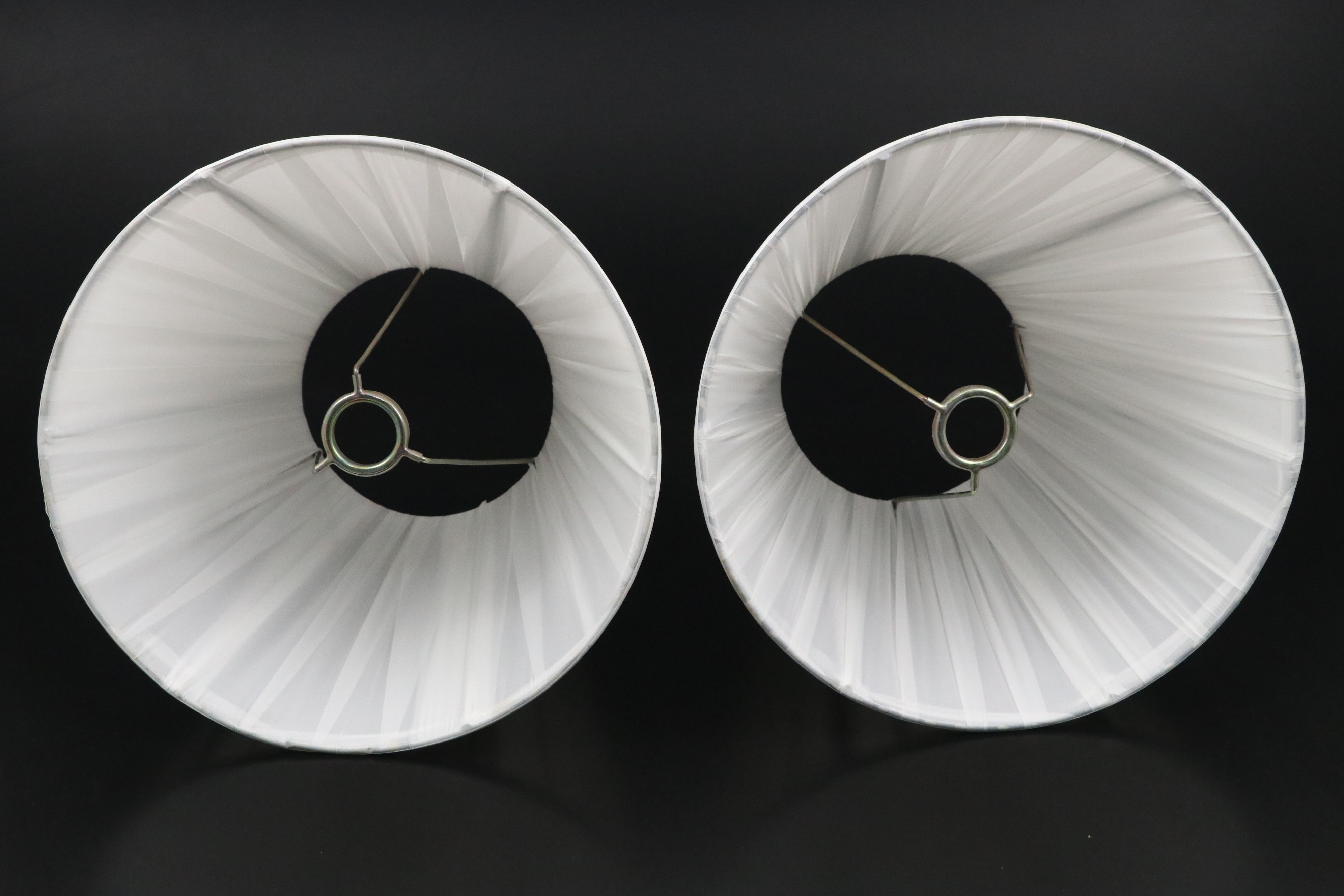 Pair of Glass Vase Accent Lamps with Pleated Bell Shades