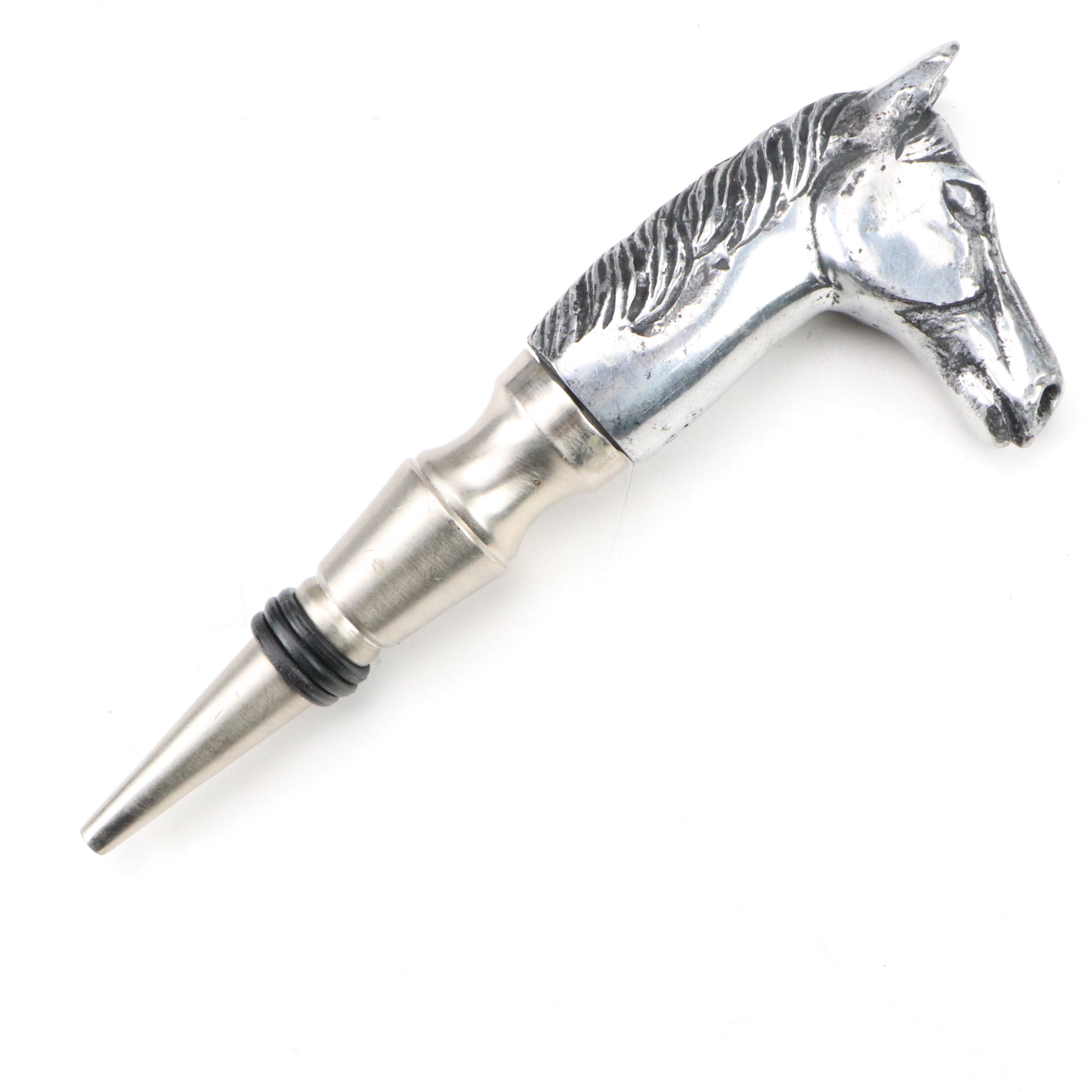 Metal Horse Weather Vane Remnant with Wood Serving Board and Other Bar Tools