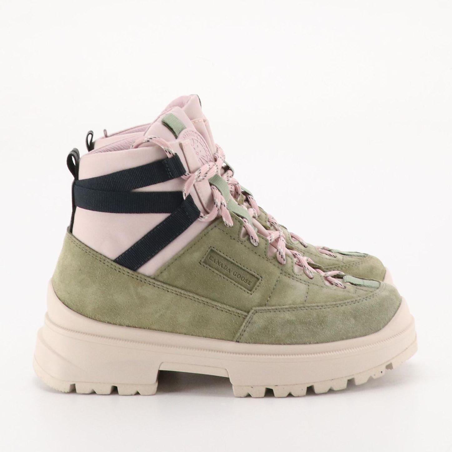 Canada Goose Journey Lite Boots in "Lucent Rose/Smokey Sage" Leather, With Box