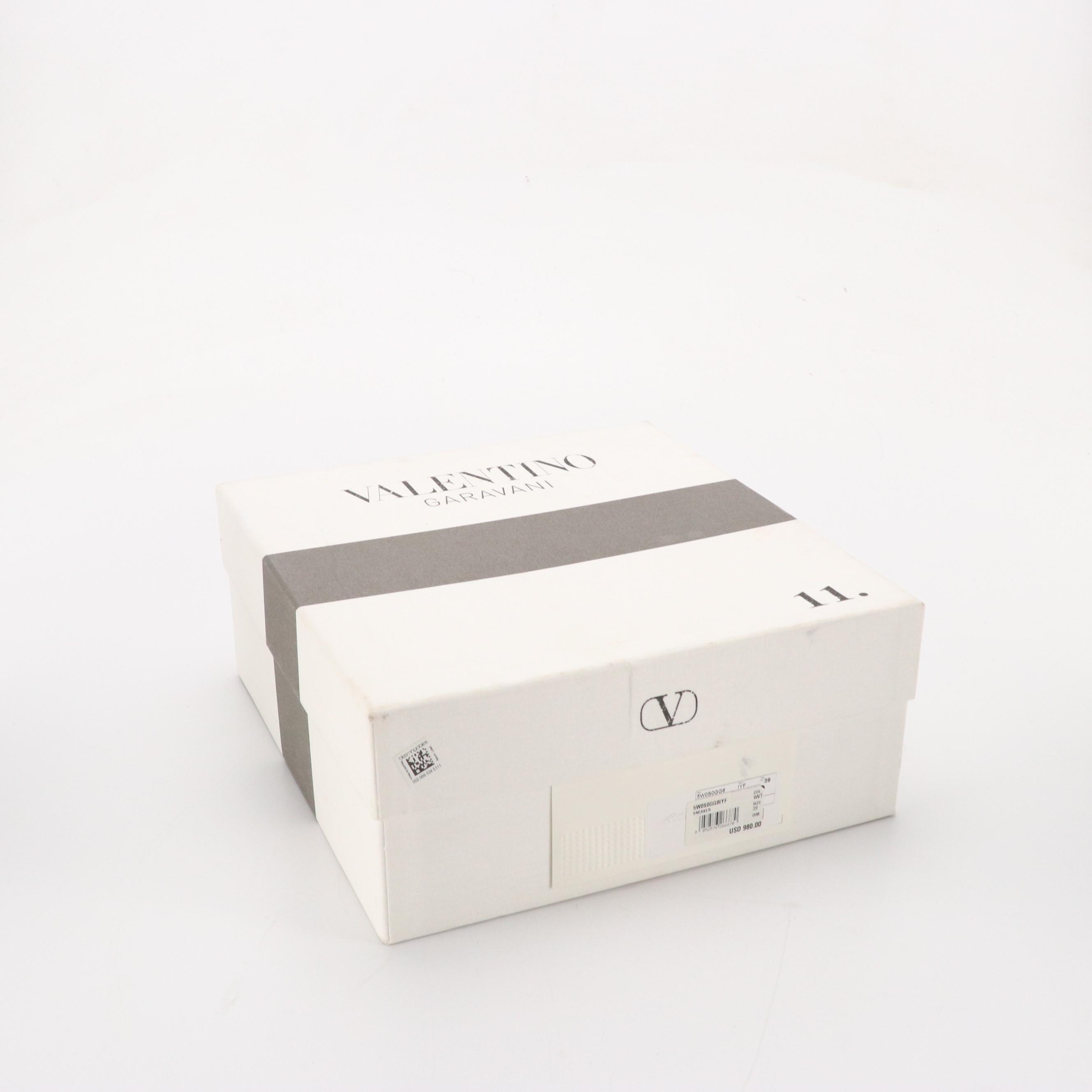 Valentino Garavani Flatform Rockstud Untitled Sneaker in Calfskin with Box