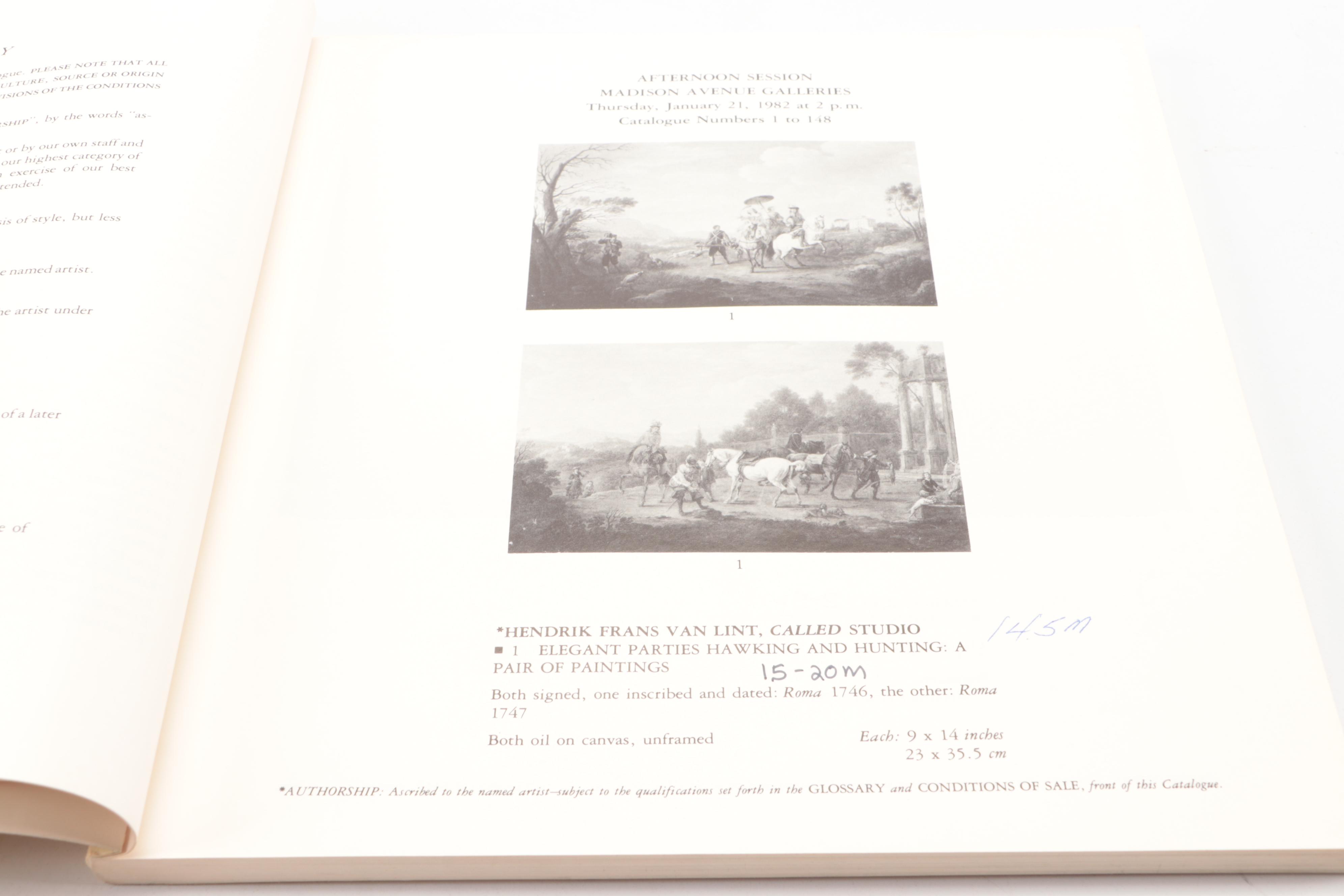 Sotheby's and Christie's Paintings and Drawings Auction Catalogs, Late 20th C.