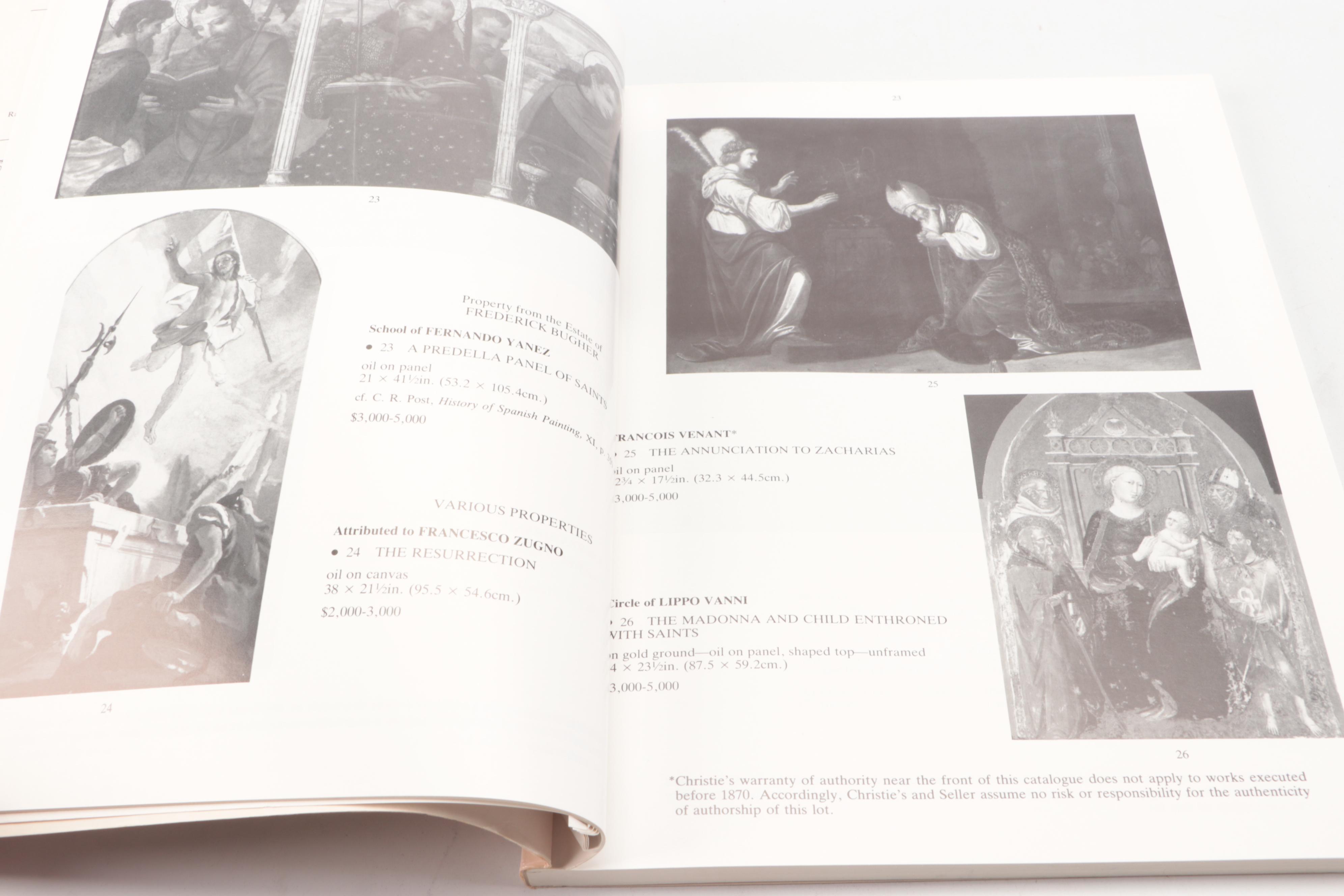Sotheby's and Christie's Paintings and Drawings Auction Catalogs, Late 20th C.