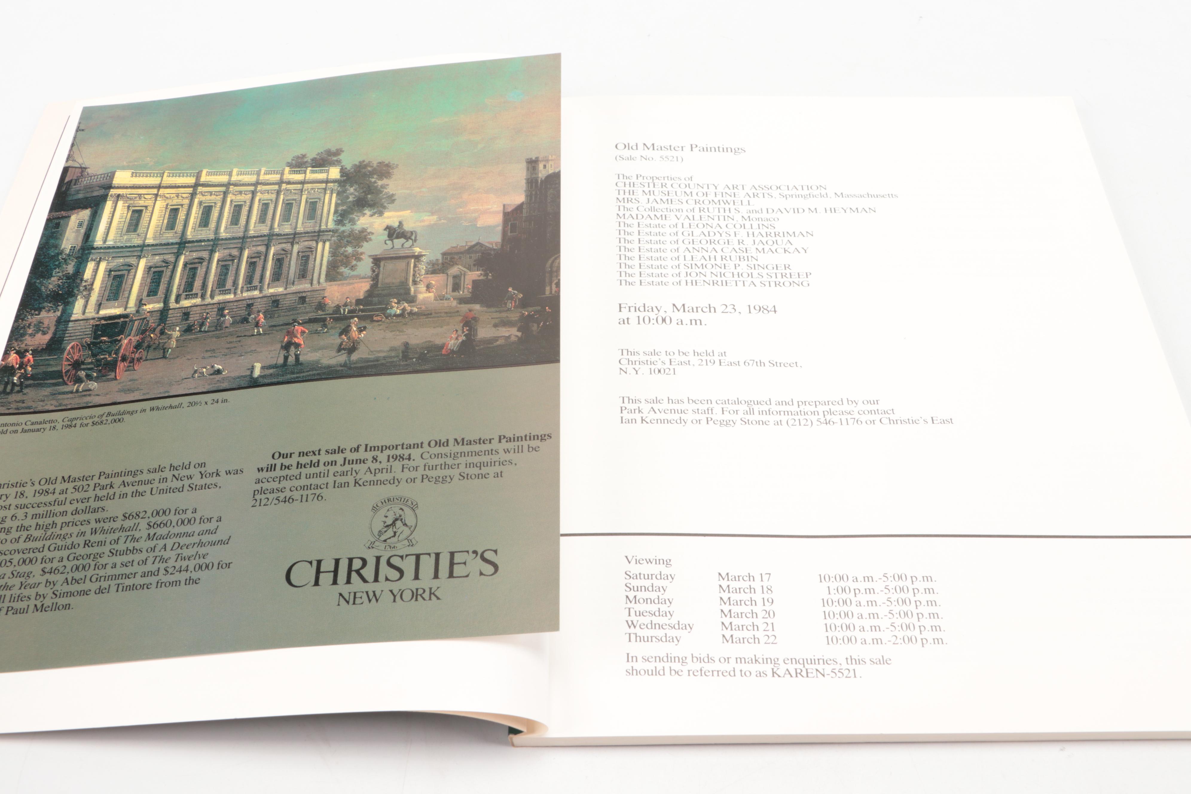 Sotheby's and Christie's Paintings and Drawings Auction Catalogs, Late 20th C.
