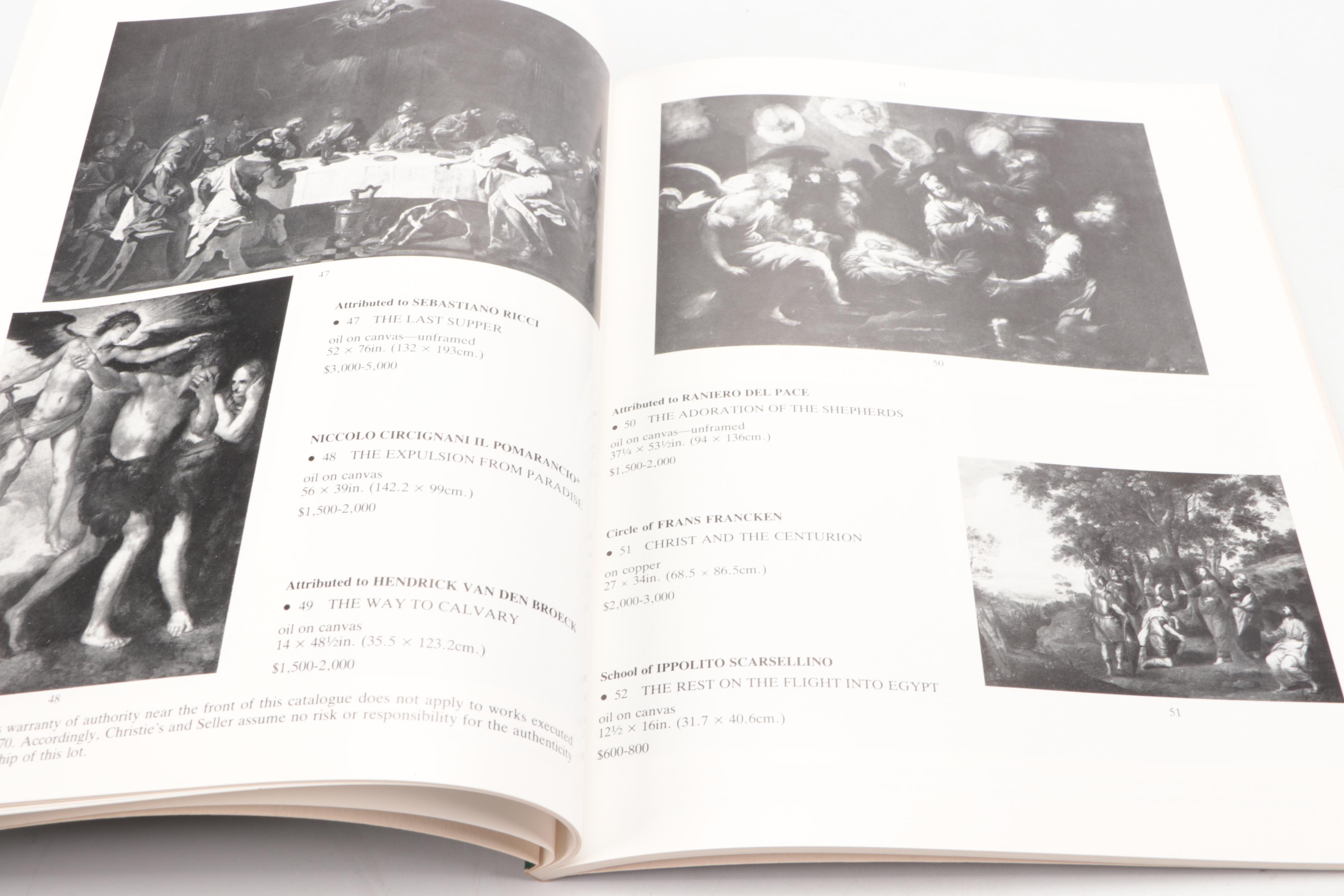 Sotheby's and Christie's Paintings and Drawings Auction Catalogs, Late 20th C.