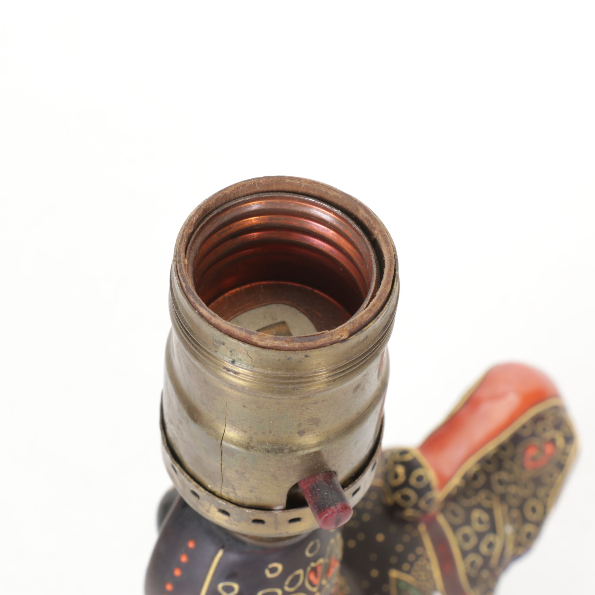 Hand-Painted Buddha Riding Elephant & Floral Vase Accent Lamps