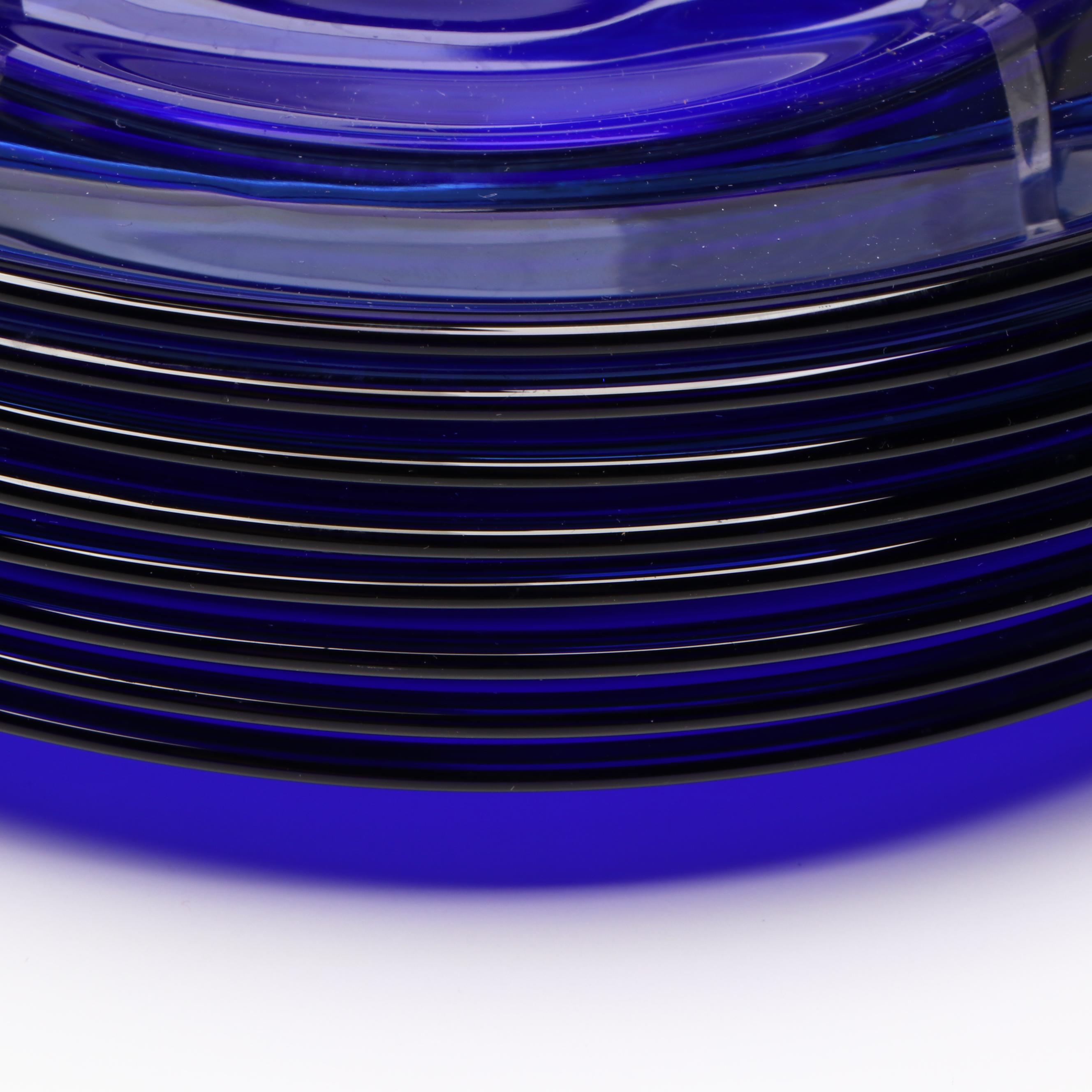 Libbey "Moderno Mediterranean Blue" Glass Dinner Plates