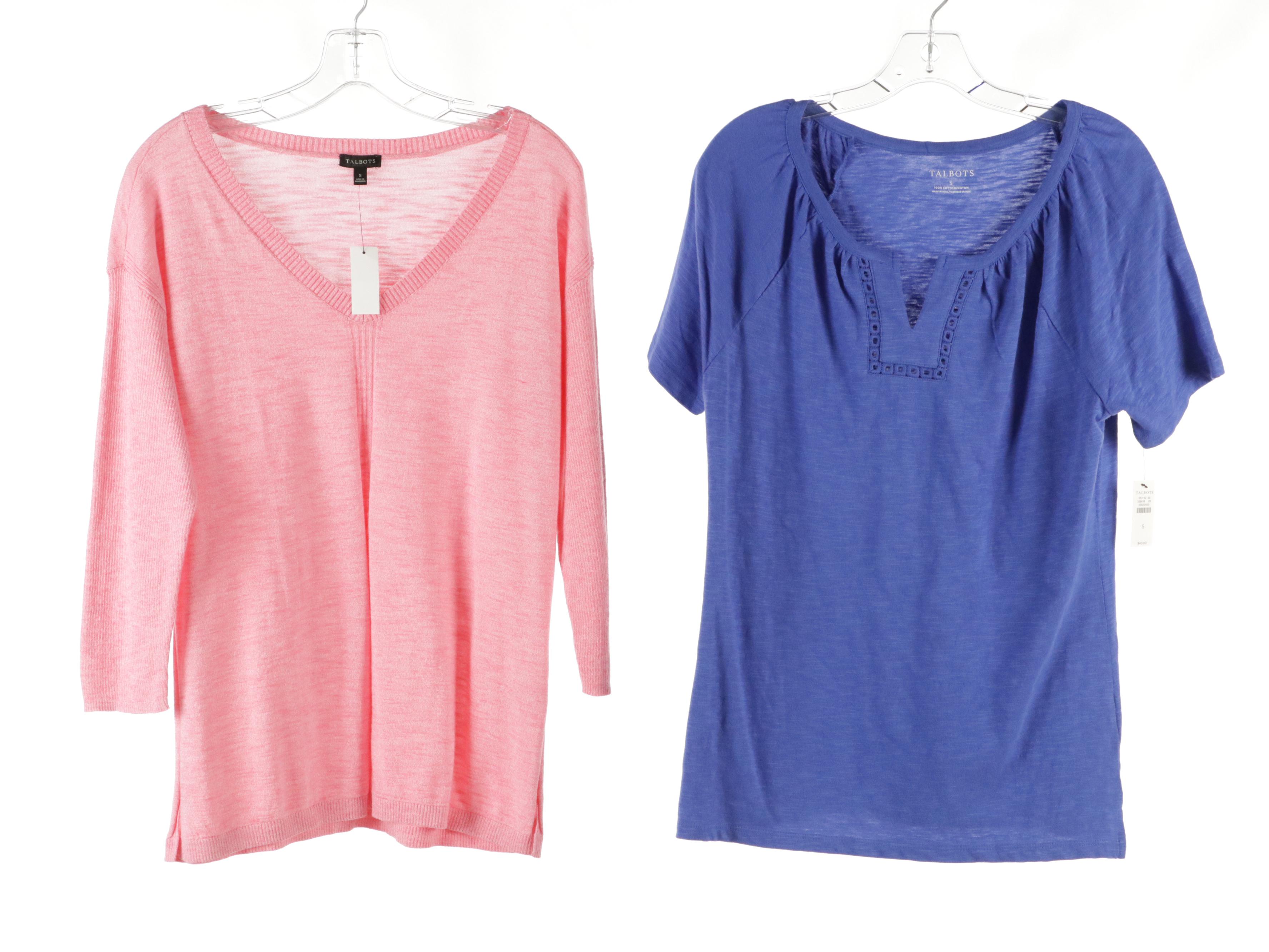 Talbots Cotton Short/Long Sleeve Tops and Knit Sweaters, With Tags