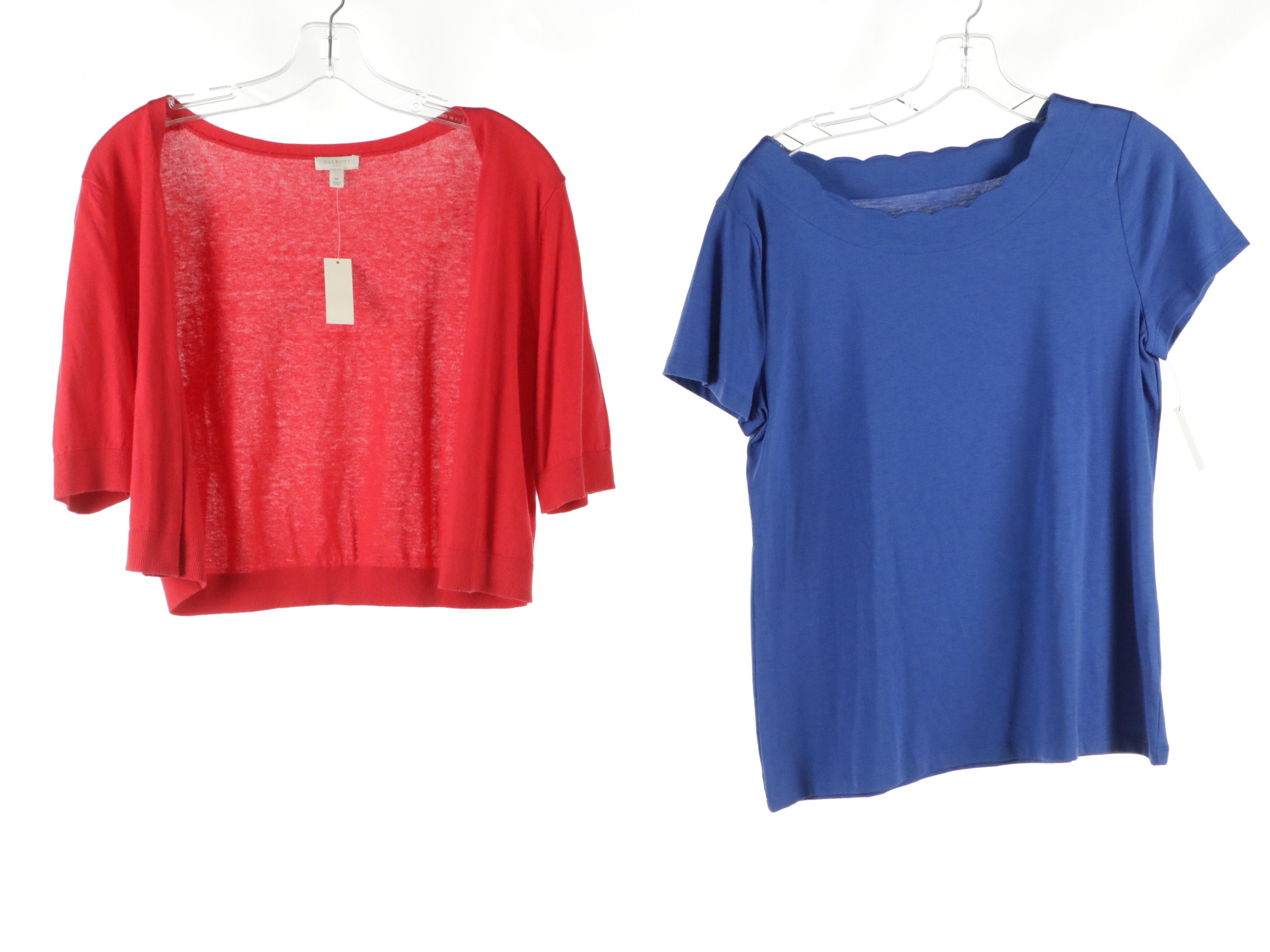 Talbots Cotton Short/Long Sleeve Tops and Knit Sweaters, With Tags