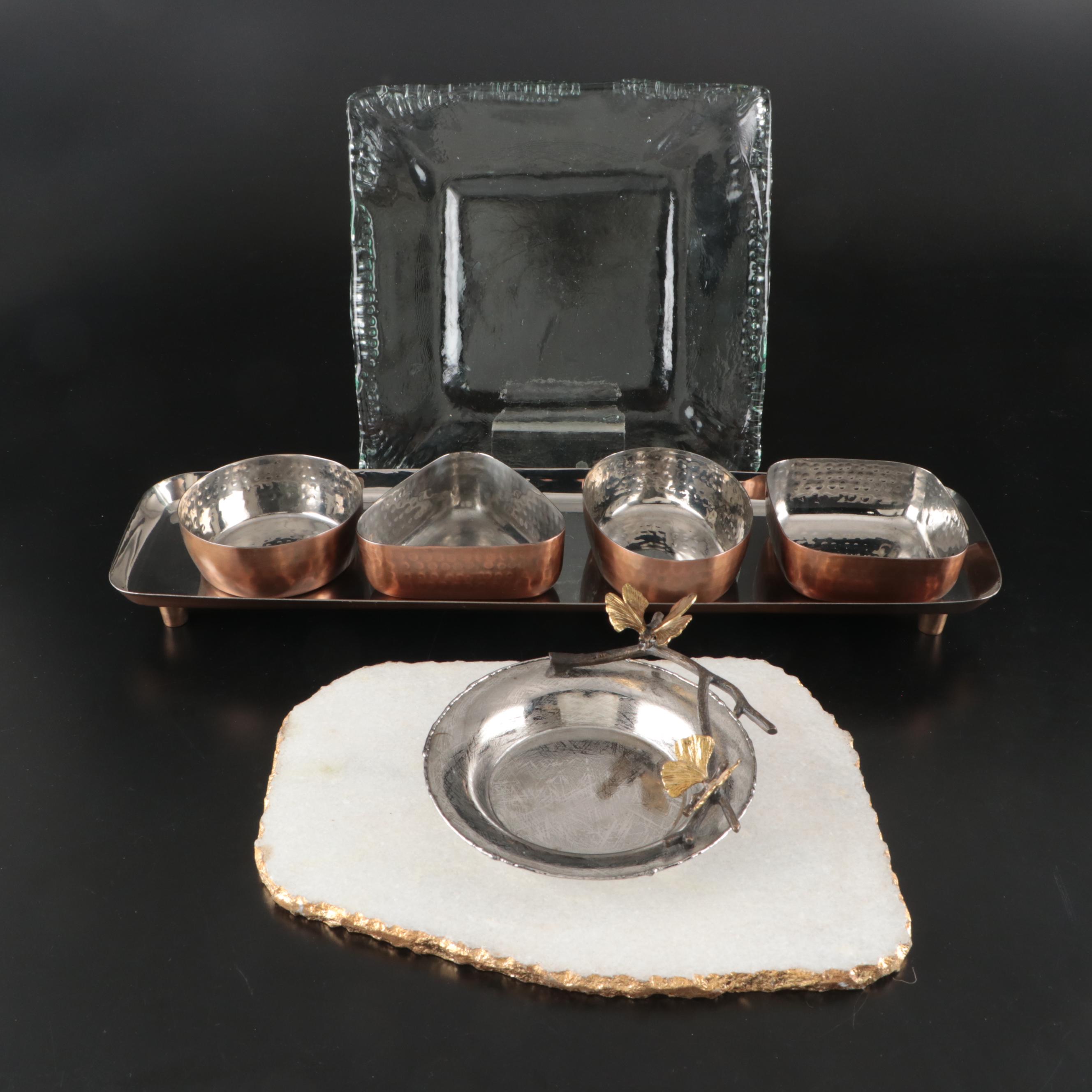 Michael Aram "Butterfly Ginkgo" Metal Bowl with Other Table Accessories and Ware