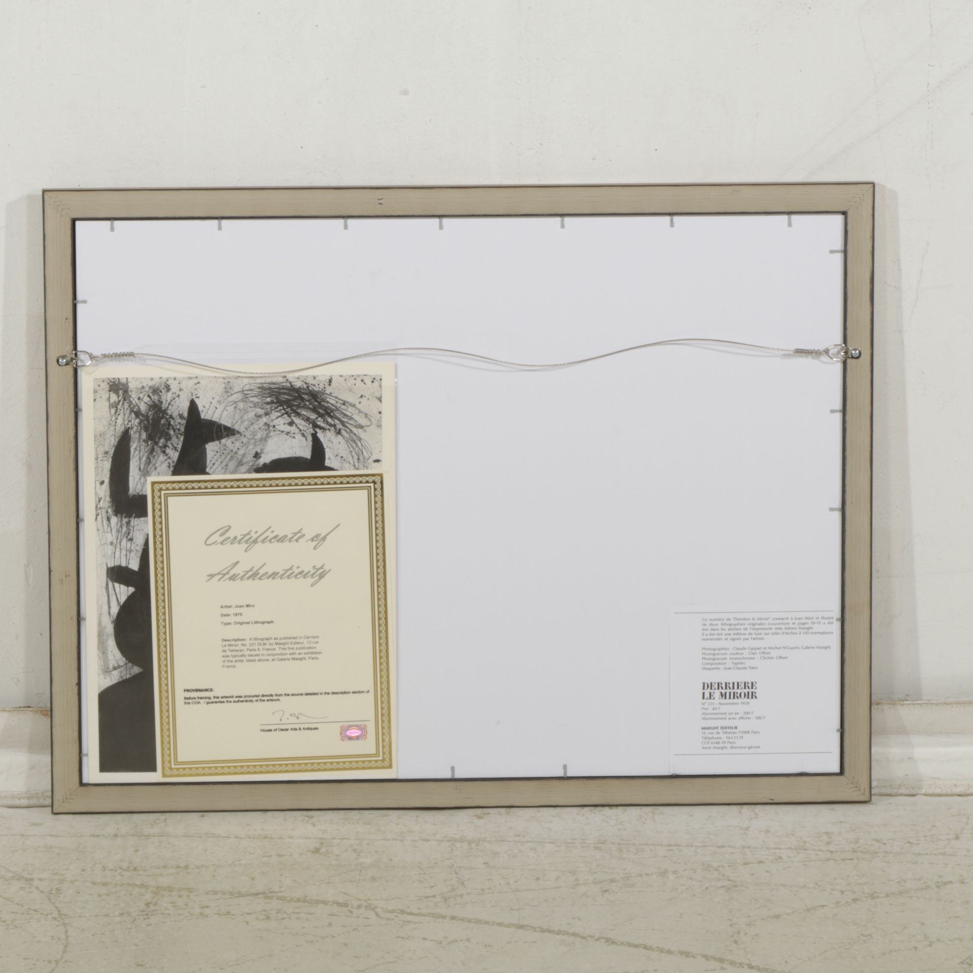 Joan Miró "Derrière le Miroir" #231 Double-Page Cover Lithograph, 1978