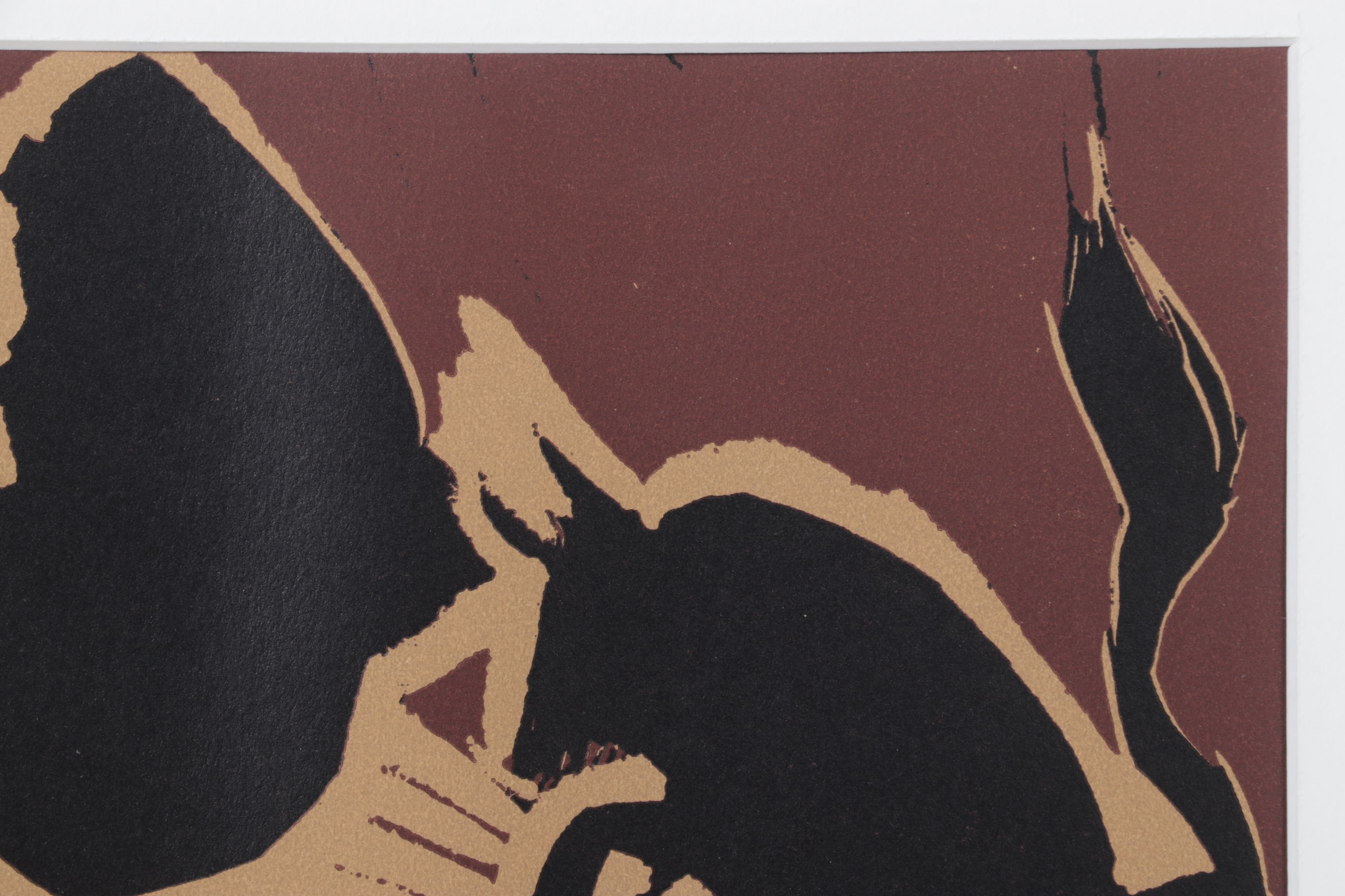 Pablo Picasso Linoleum Cut "Bull Charging a Capa," 1962