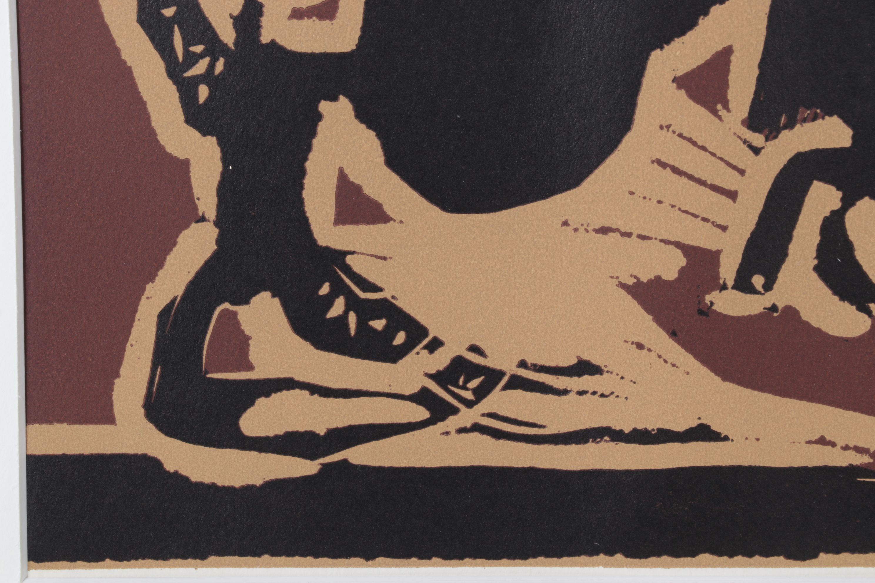 Pablo Picasso Linoleum Cut "Bull Charging a Capa," 1962