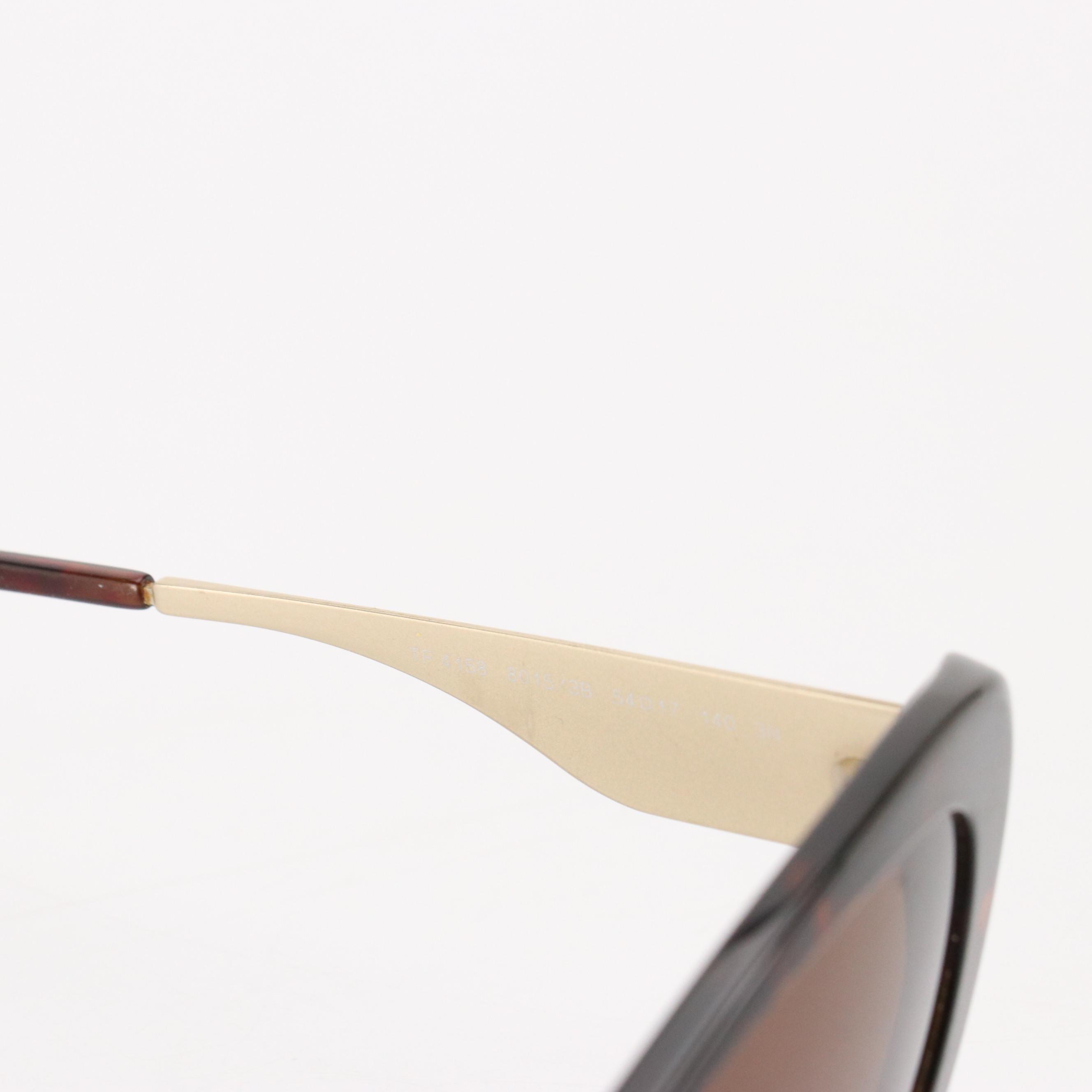 Tiffany & Co. TF4158 Brown Havana Cat Eye Sunglasses with Case