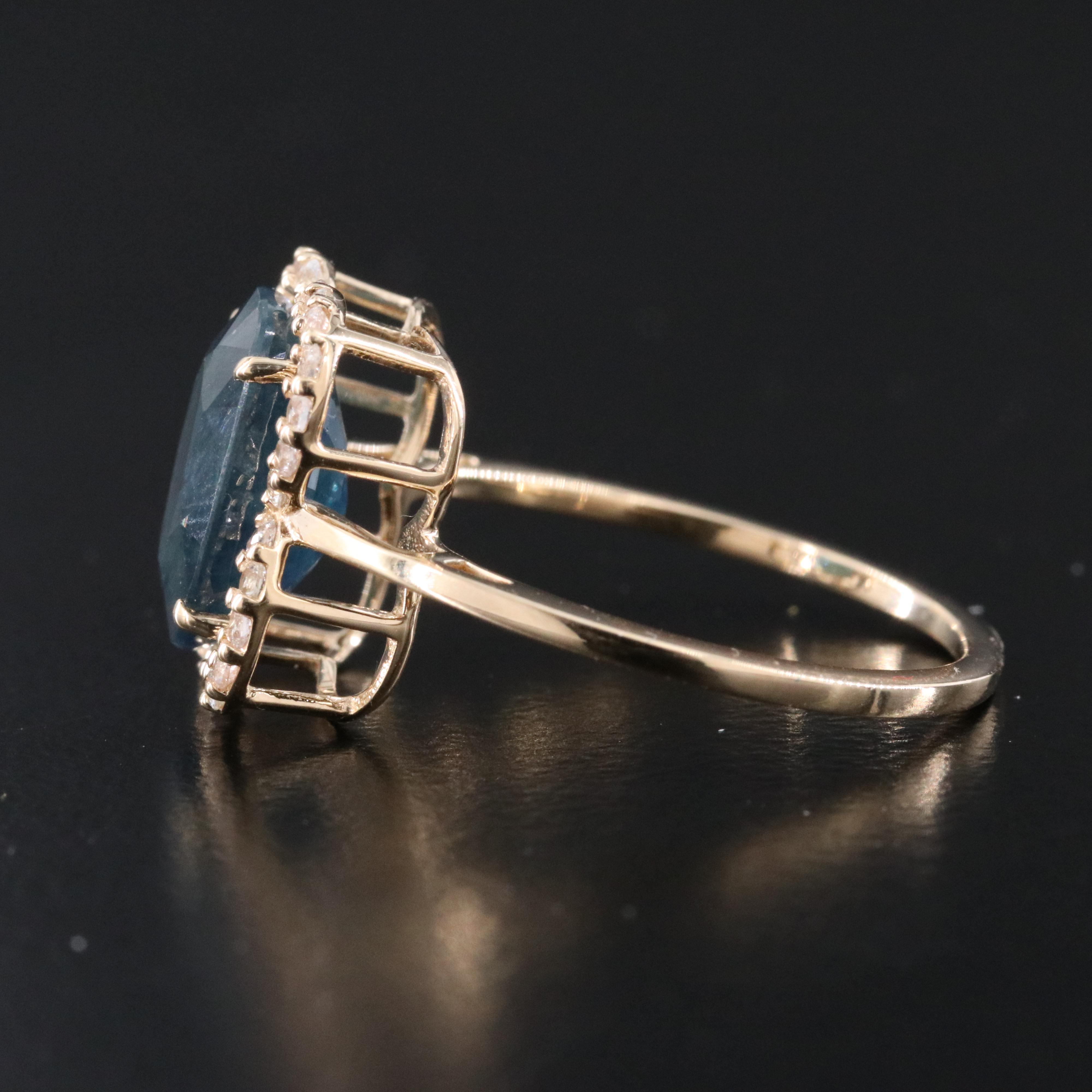 14K Sapphire and White Sapphire Ring