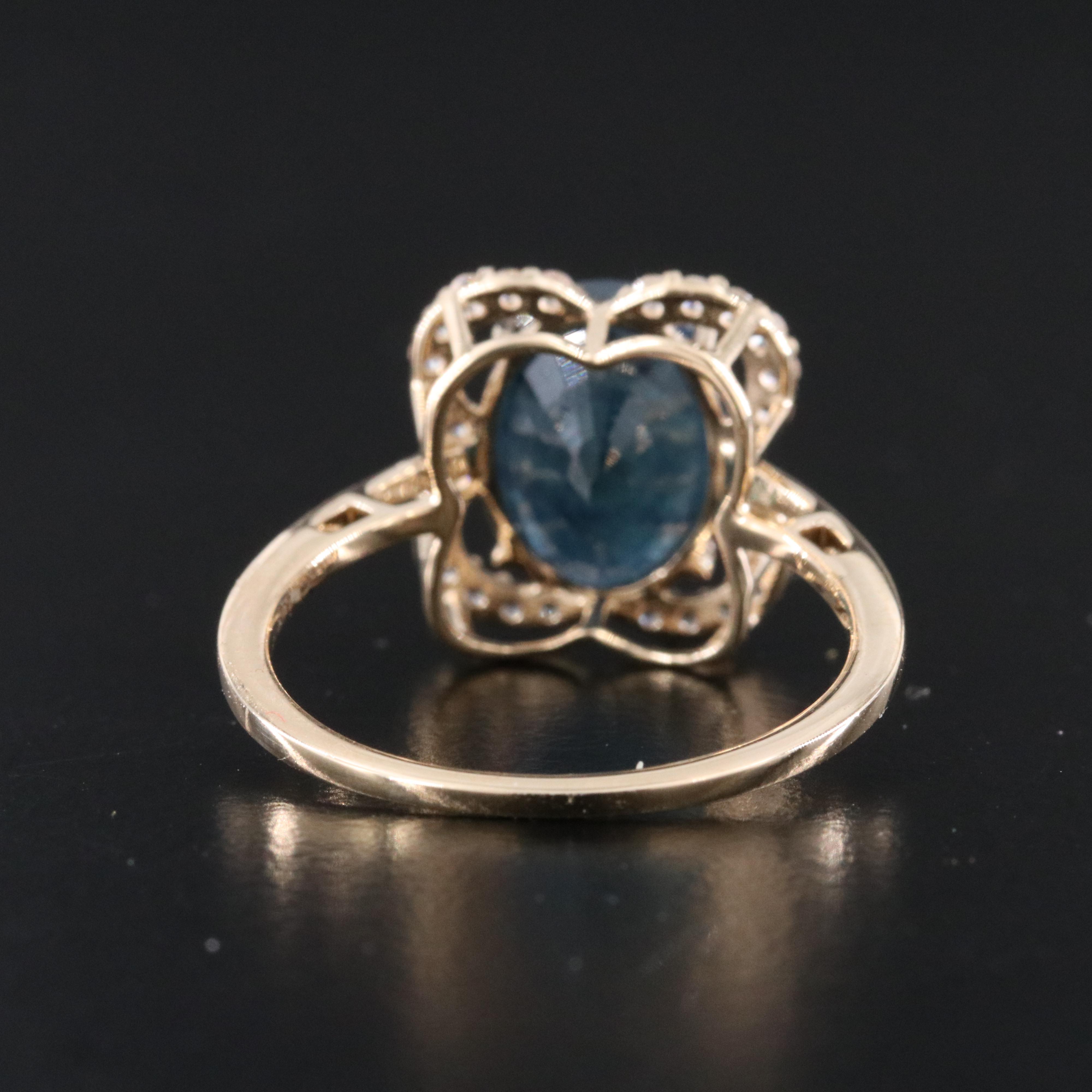 14K Sapphire and White Sapphire Ring